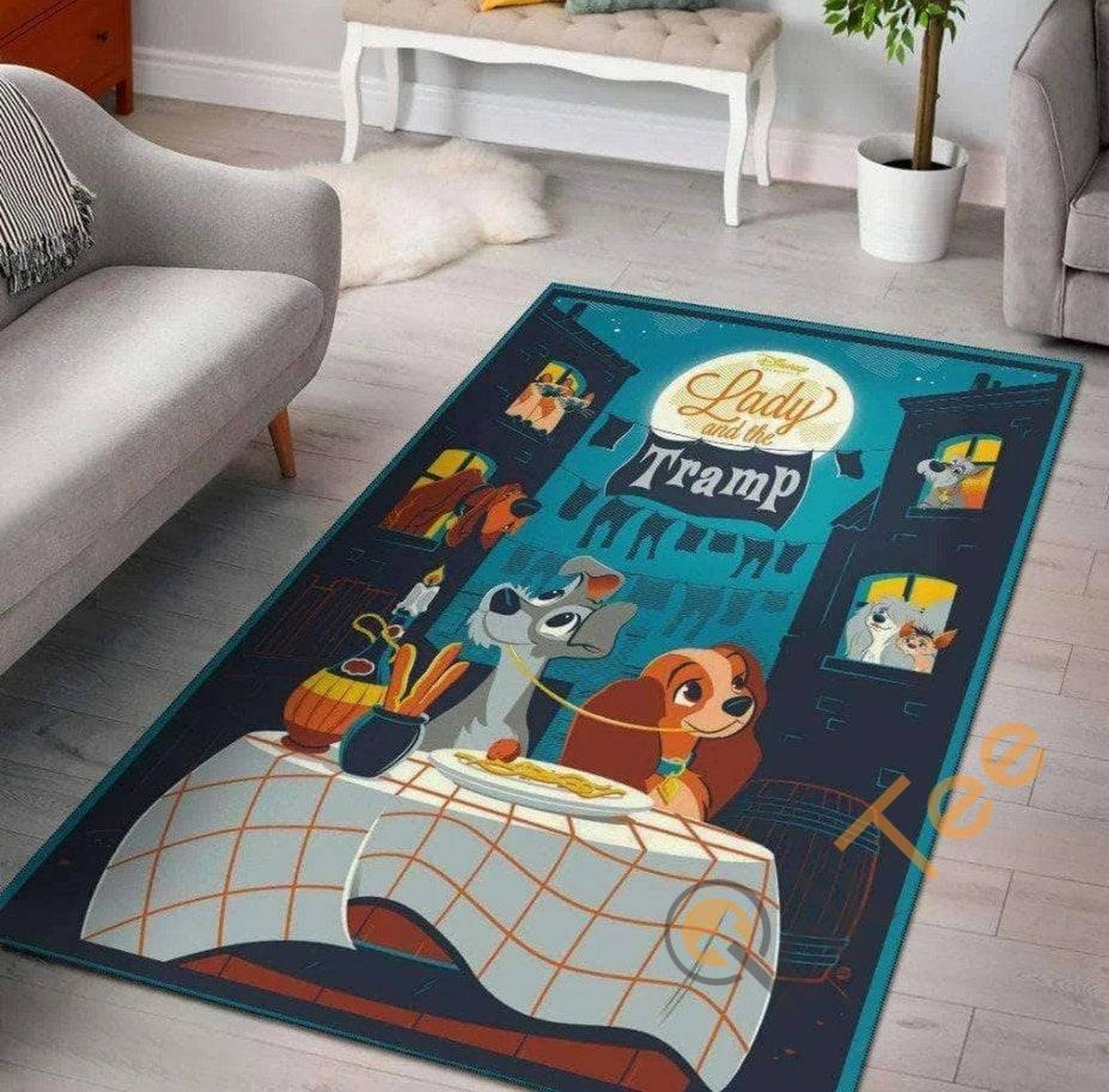 Lady &amp The Tramp Disney's And Movie Disney Gift For Lover Rug - Unique Anime Apparel for Fans