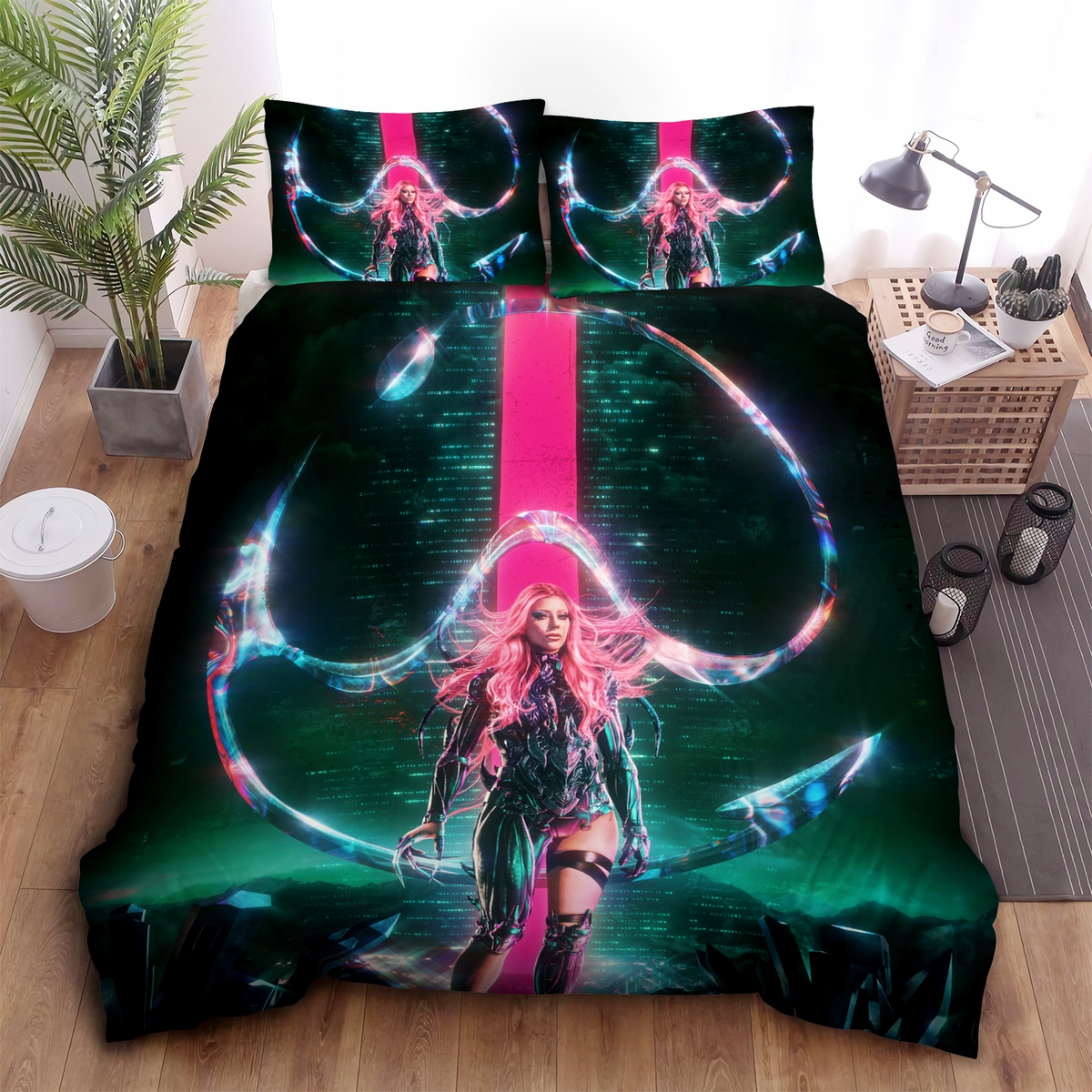 Lady Gaga Chromatica Album Bed Sheets Spread Duvet Cover Bedding Set - Unique Anime Apparel for Fans