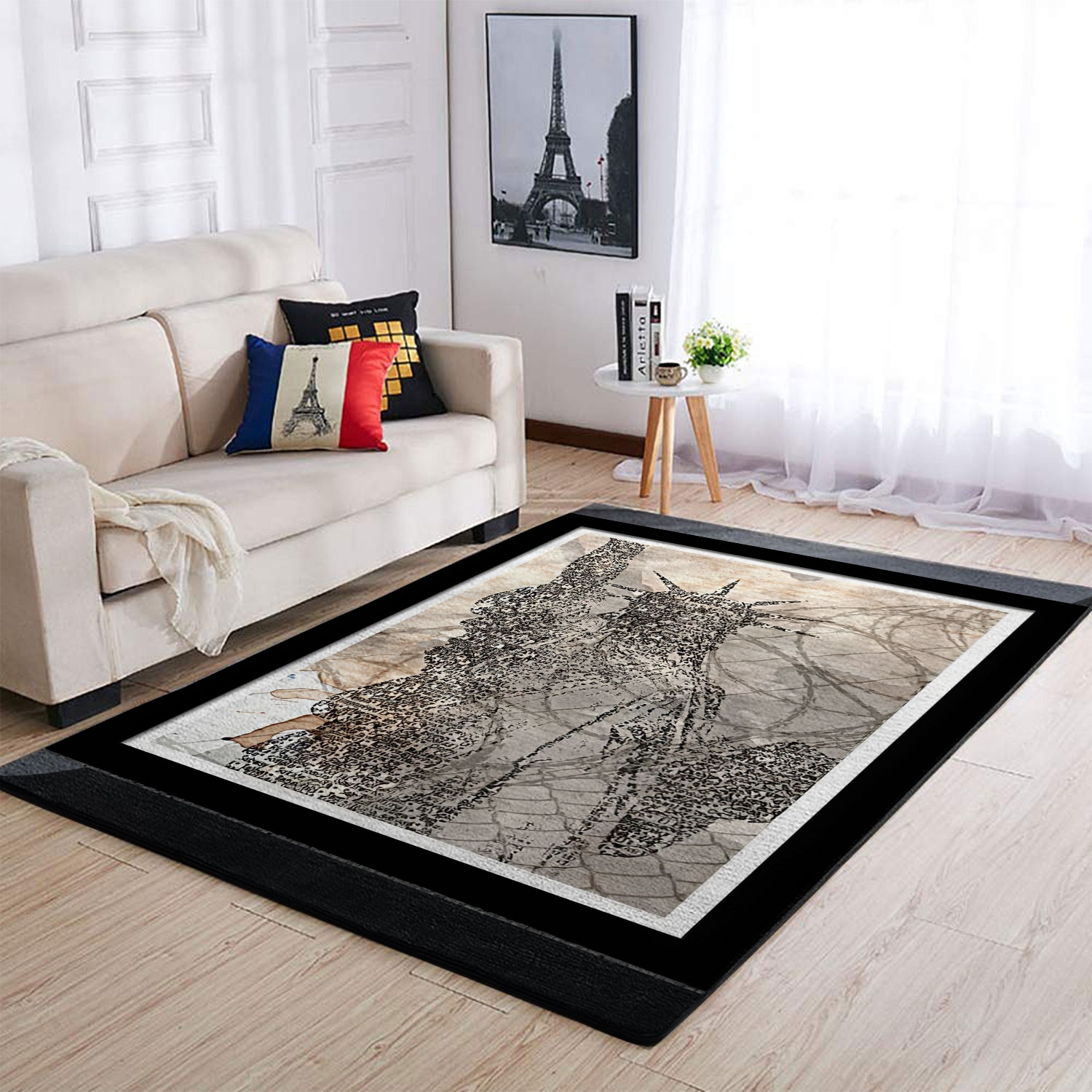Lady Liberty Made Of Nsa Flagged Words Rug - Unique Anime Apparel for Fans