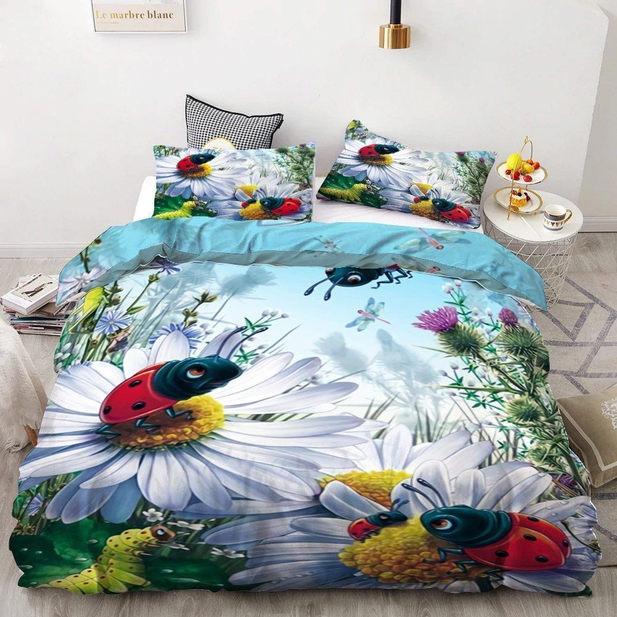 Ladybug Bed Sheets Spread Duvet Cover Bedding Set - Unique Anime Apparel for Fans