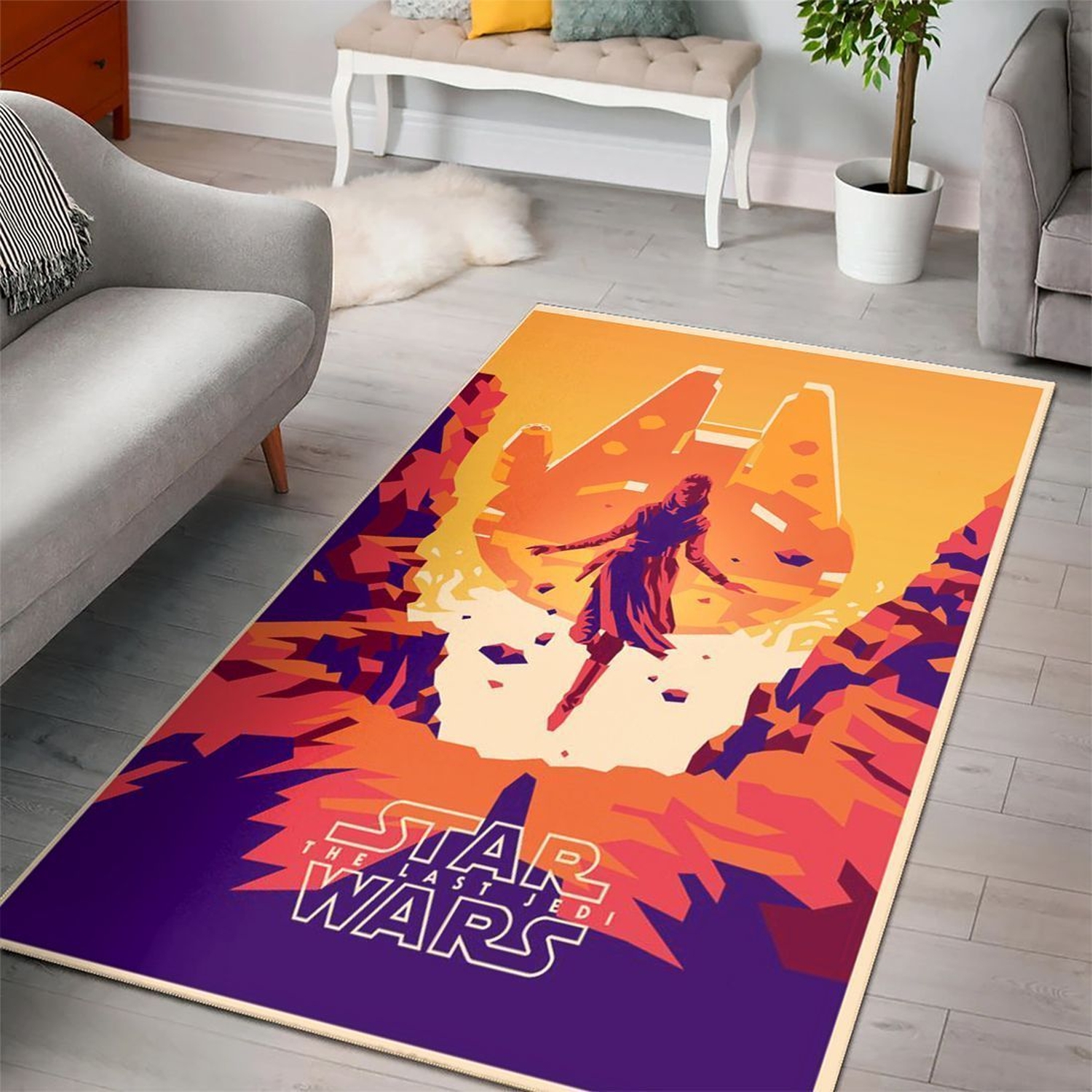 Last Jedi Star Wars Rug &#8211 Custom Size And Printing - Unique Anime Apparel for Fans