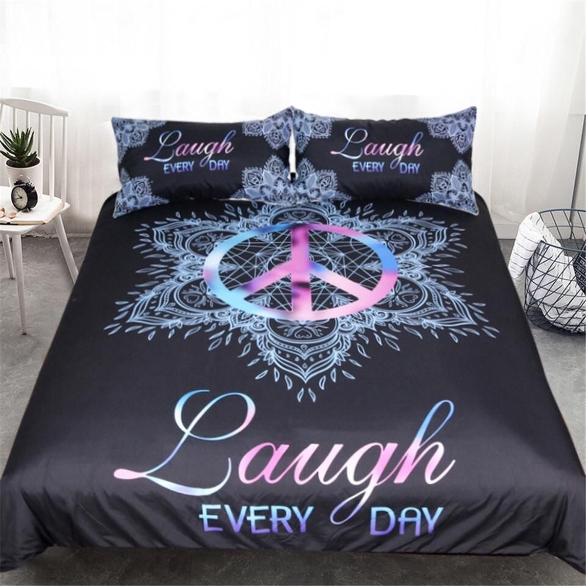 Laugh Every Day Bed Sheets Spread Duvet Cover Bedding Set - Unique Anime Apparel for Fans