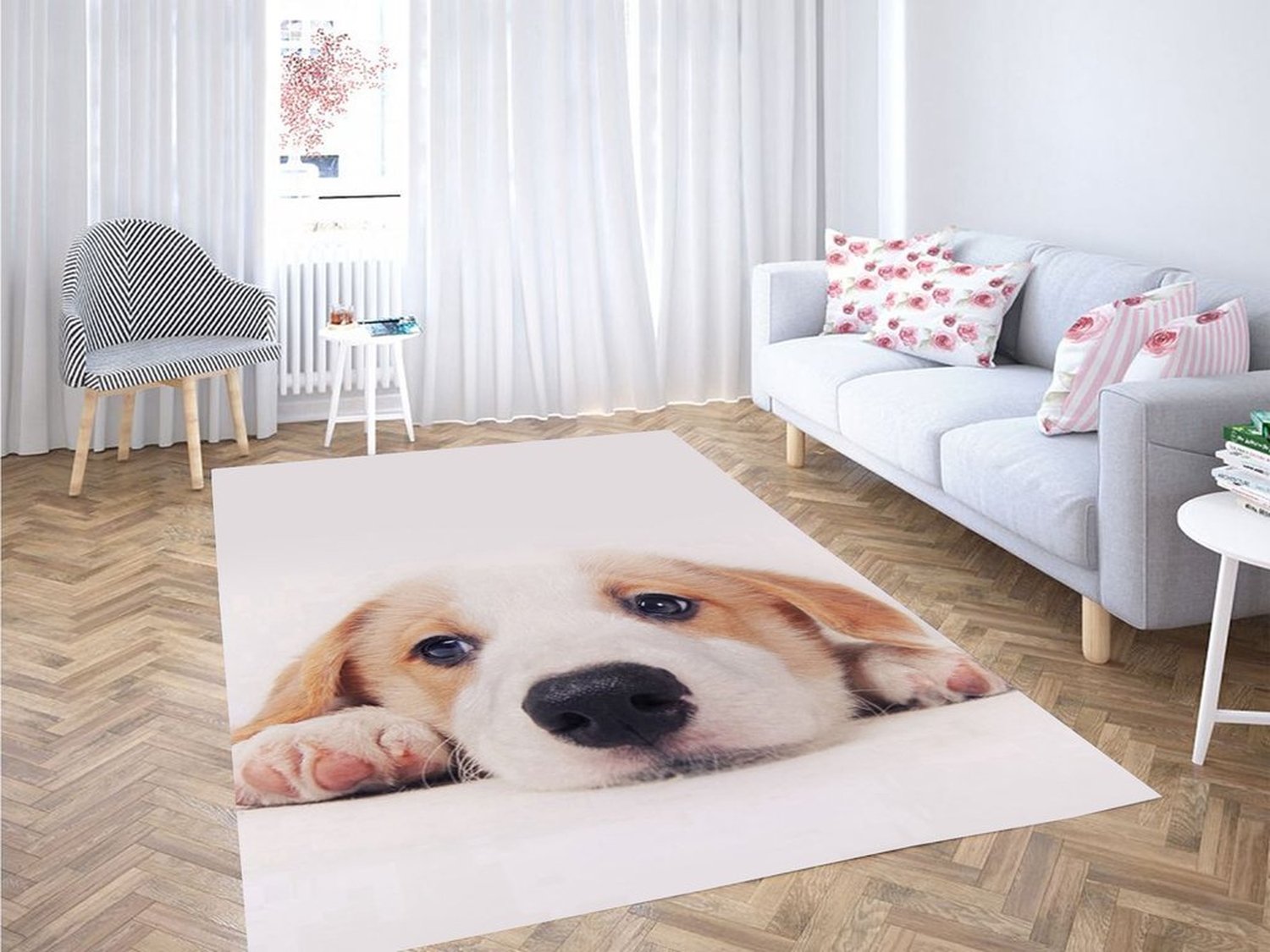 Lazy Dog Living Room Modern Carpet Rug - Unique Anime Apparel for Fans
