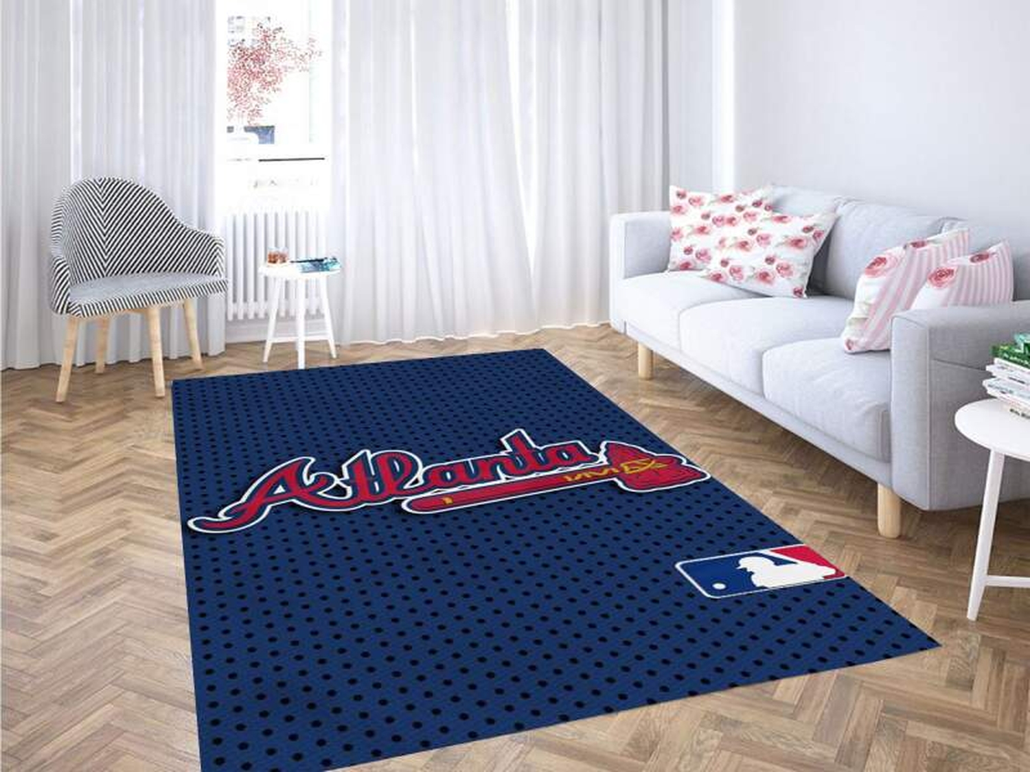 League Baseball Altanta Carpet Rug - Unique Anime Apparel for Fans