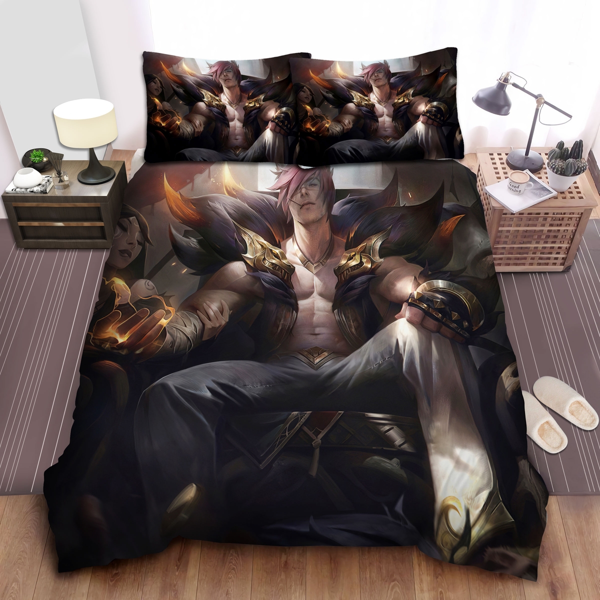 League Of Legends Default Sett Champion Bed Sheets Spread Duvet Cover Bedding Set - Unique Anime Apparel for Fans