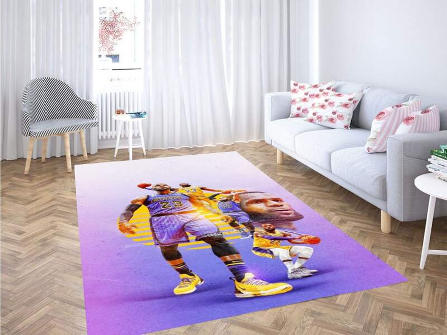 Lebron James Wallpaper Carpet Rug - Unique Anime Apparel for Fans