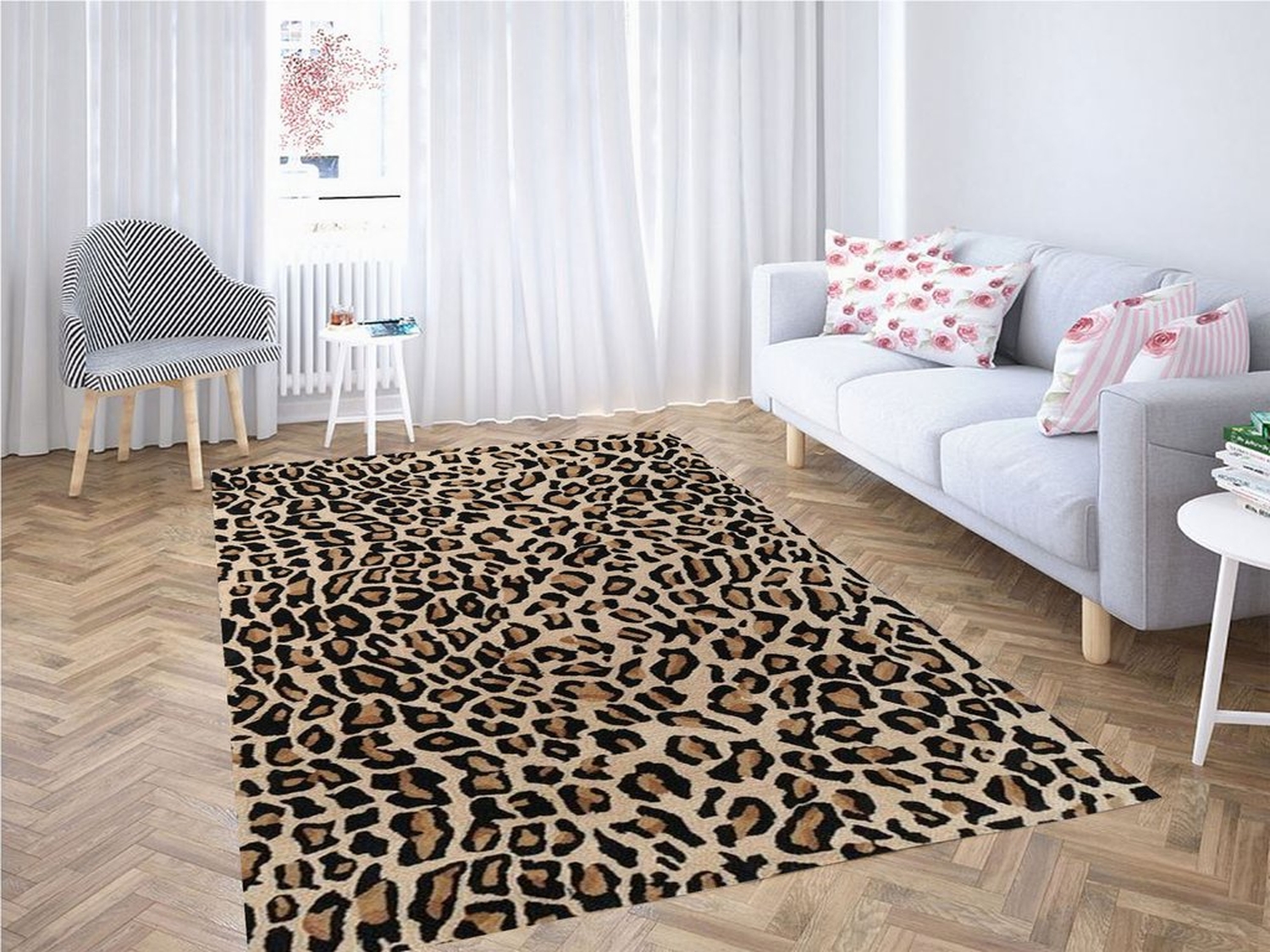 Leopard Wallpaper Living Room Modern Carpet Rug - Unique Anime Apparel for Fans