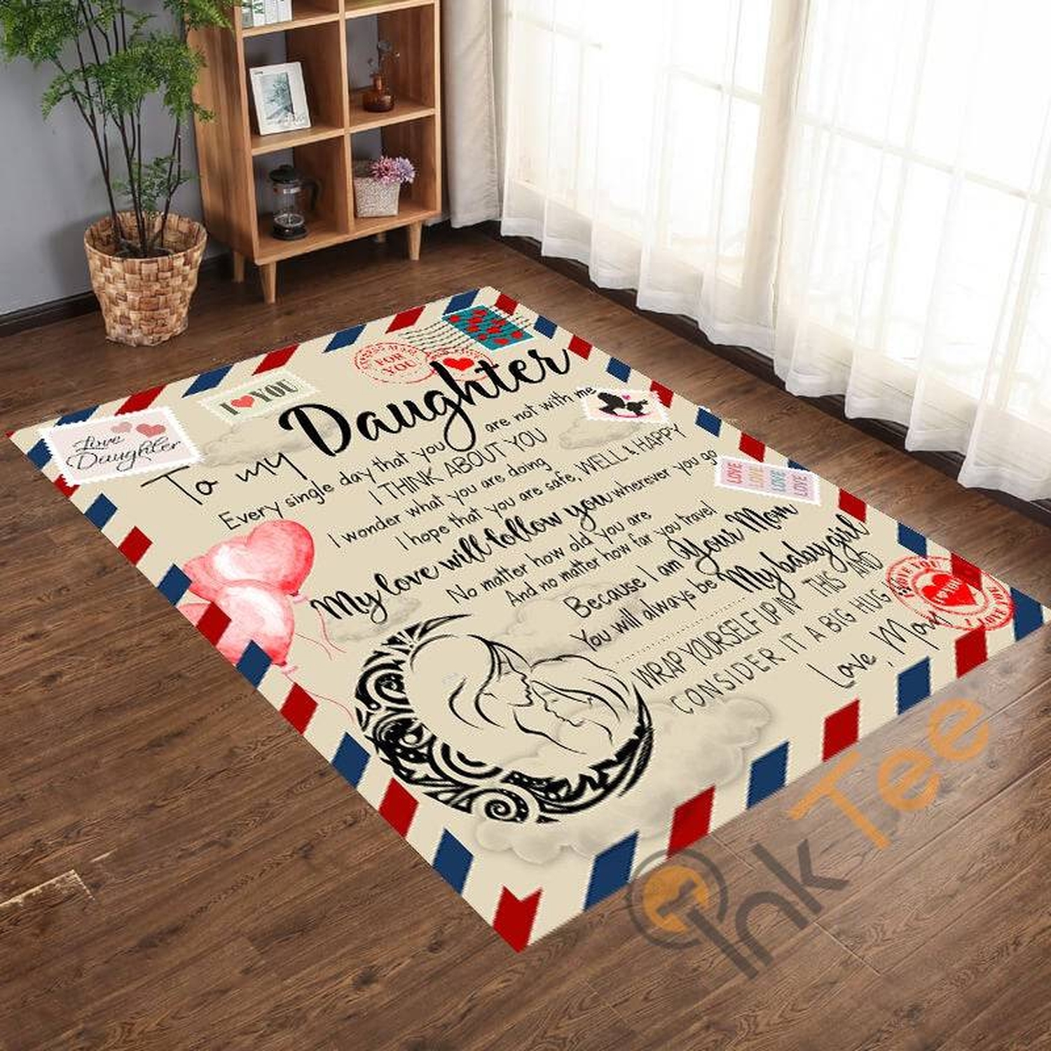 Letter To My Daughter I Love You Email For Kid Single Living Room Bedroom Rug - Unique Anime Apparel for Fans