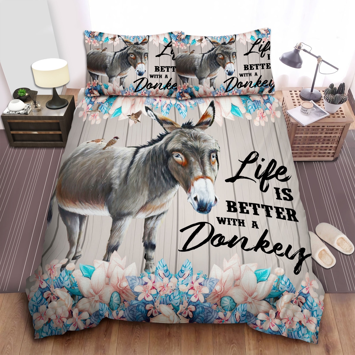 Life Is Better With A Donkey Bed Sheets Spread Duvet Cover Bedding Set - Unique Anime Apparel for Fans