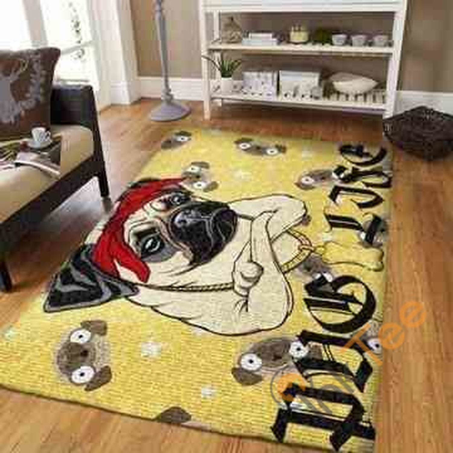 Life Of Cool Pug Area Rug - Unique Anime Apparel for Fans