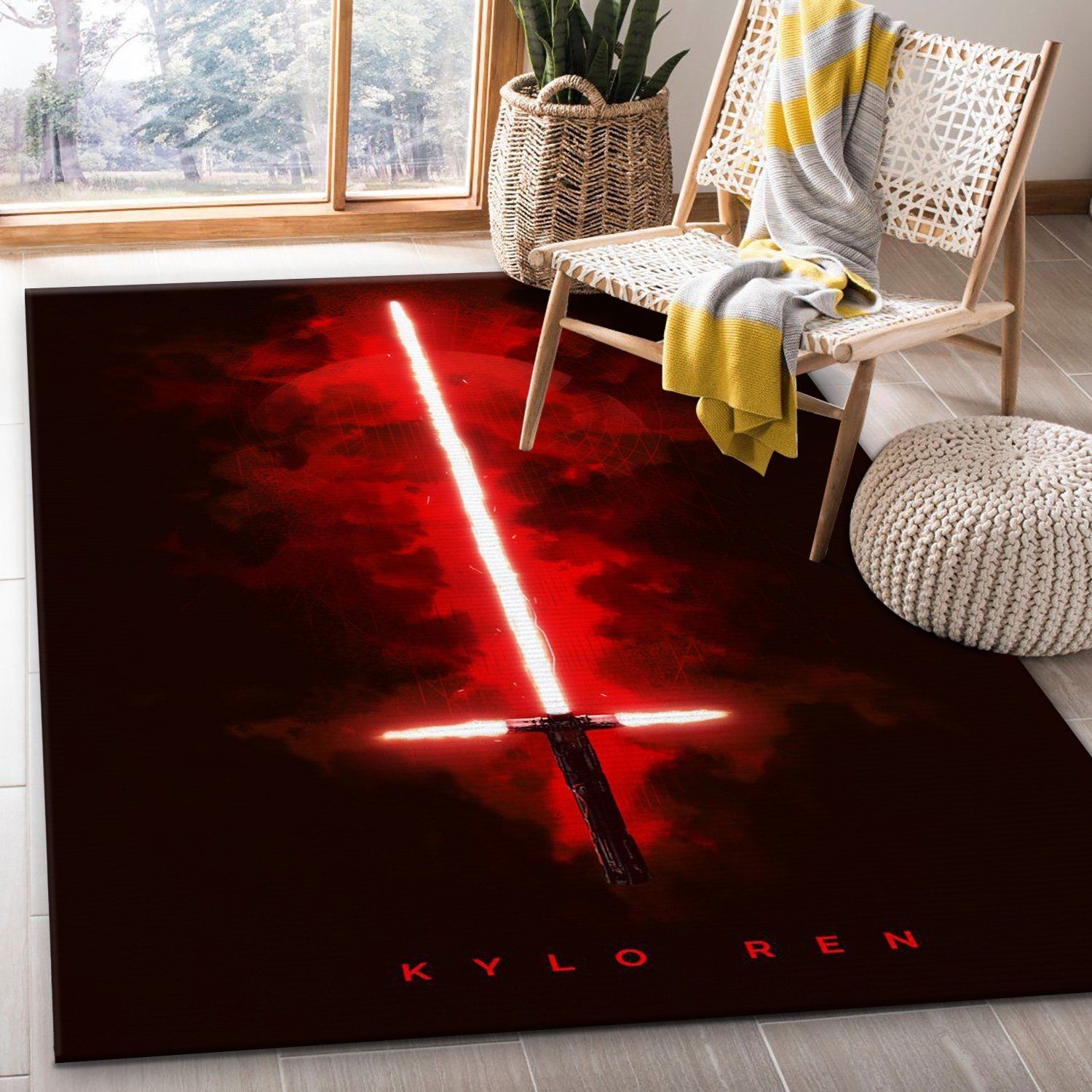 Lightsabers Kylo Ren Star Wars Rug - Unique Anime Apparel for Fans