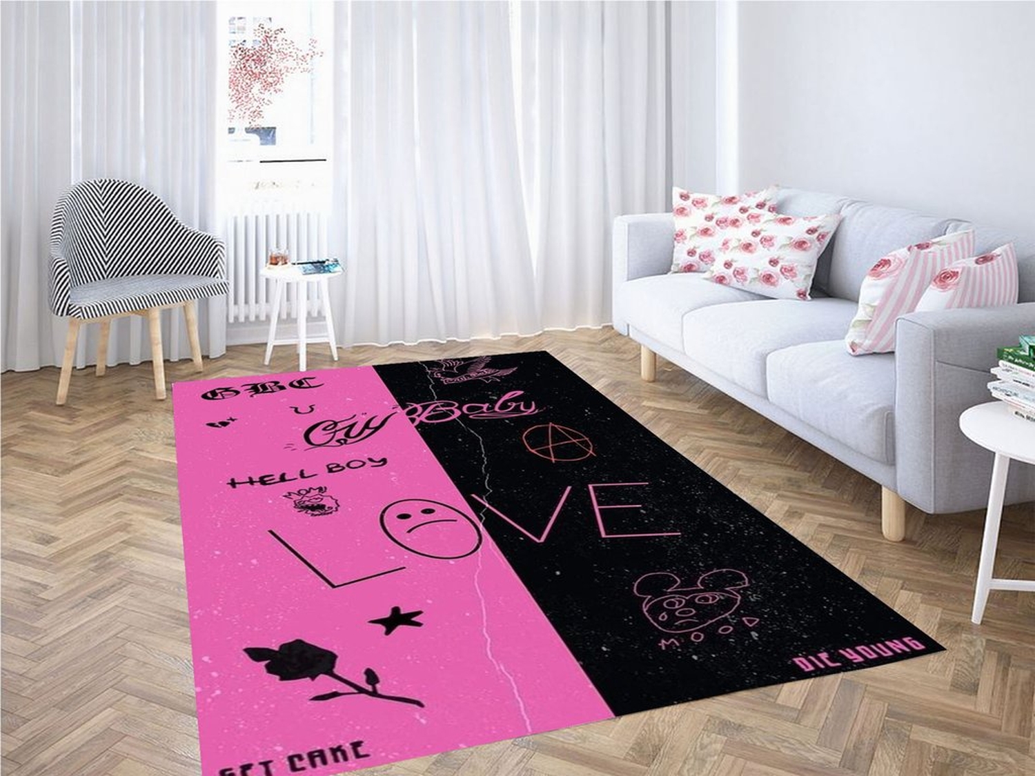 Lil Peep Wallpaper Living Room Modern Carpet Rug - Unique Anime Apparel for Fans