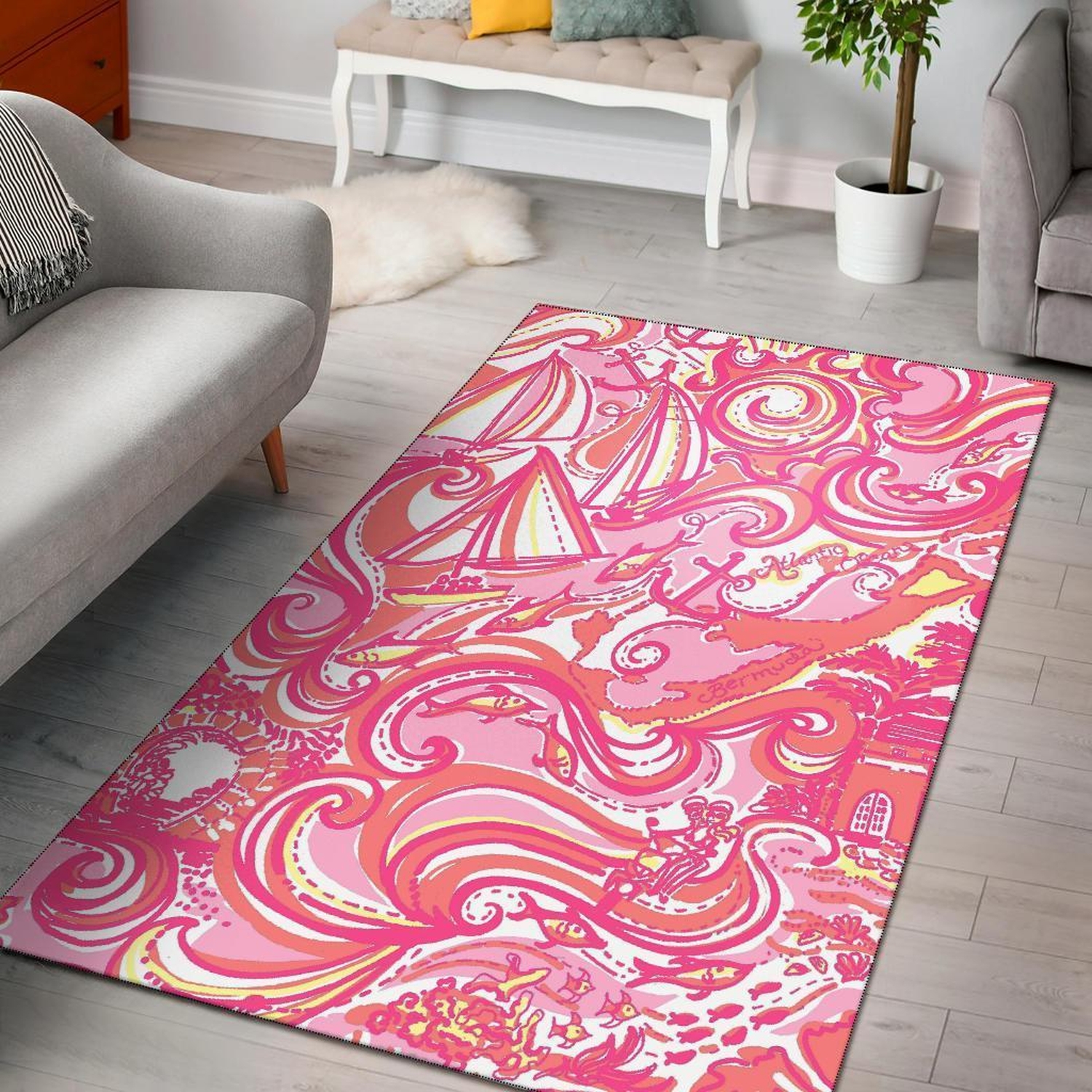 Lilly Sets Sail To Bermuda Area Rug - Unique Anime Apparel for Fans