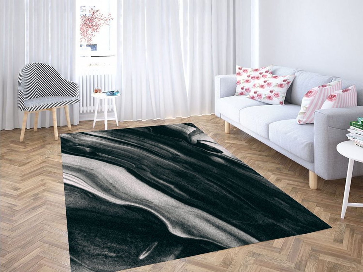 Liquid Aesthetic Living Room Modern Carpet Rug - Unique Anime Apparel for Fans