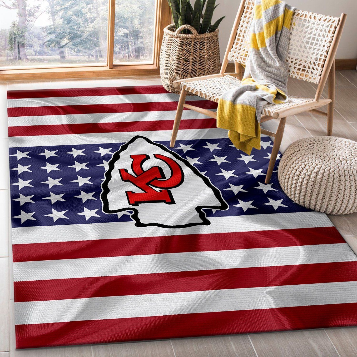 Logo Team Kansas City Chiefs Rug - Unique Anime Apparel for Fans