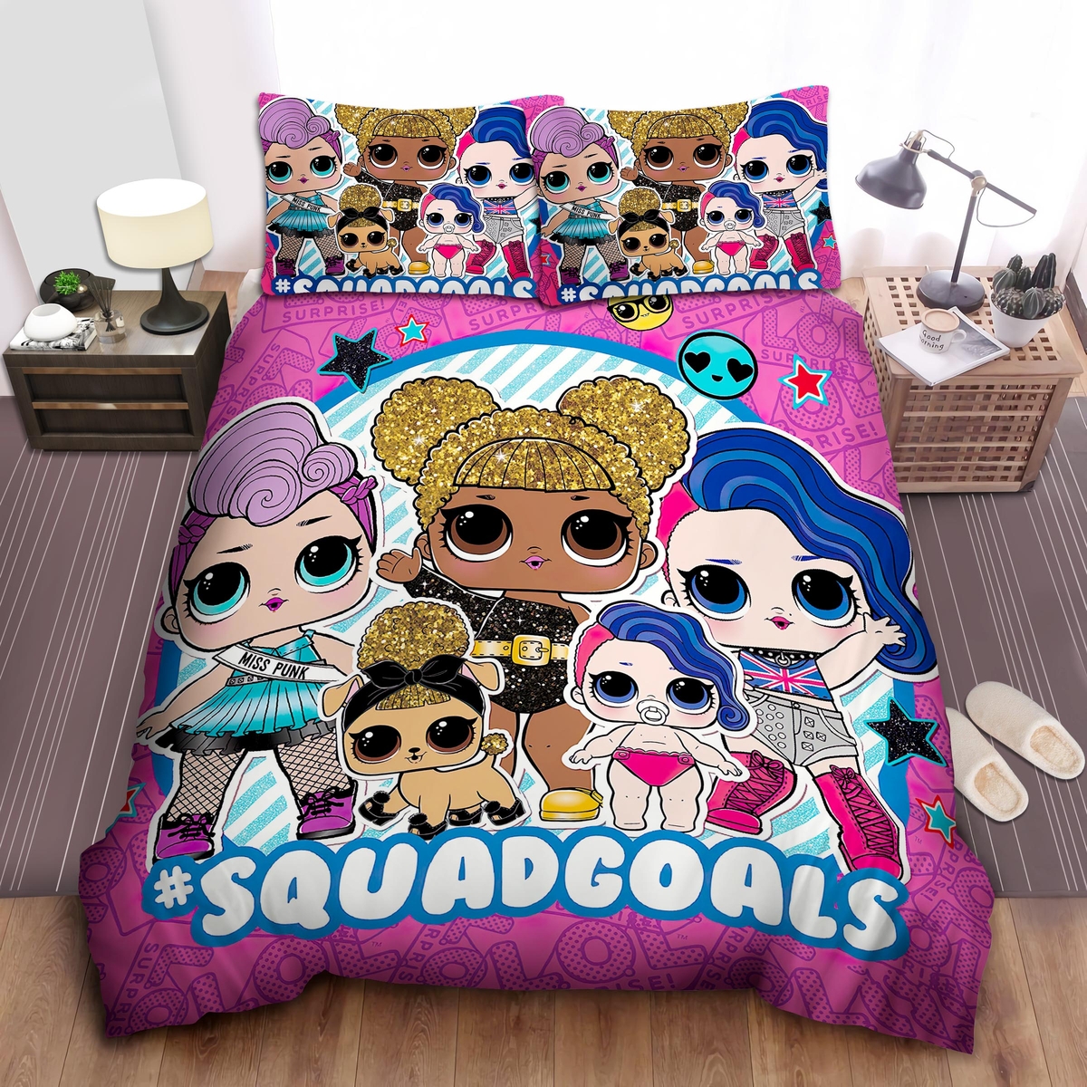 Lol Surprise! Squadgoals Bed Sheets Spread Duvet Cover Bedding Set - Unique Anime Apparel for Fans