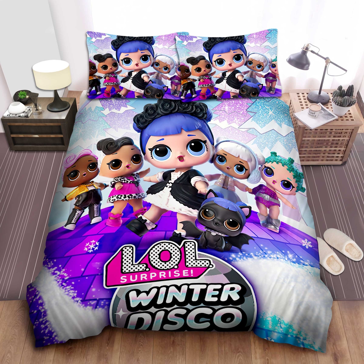 Lol Surprise! Winter Disco Bed Sheets Spread Duvet Cover Bedding Set - Unique Anime Apparel for Fans