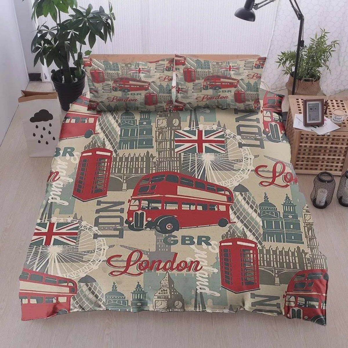 London Bus Bed Sheets Spread Duvet Cover Bedding Set - Unique Anime Apparel for Fans