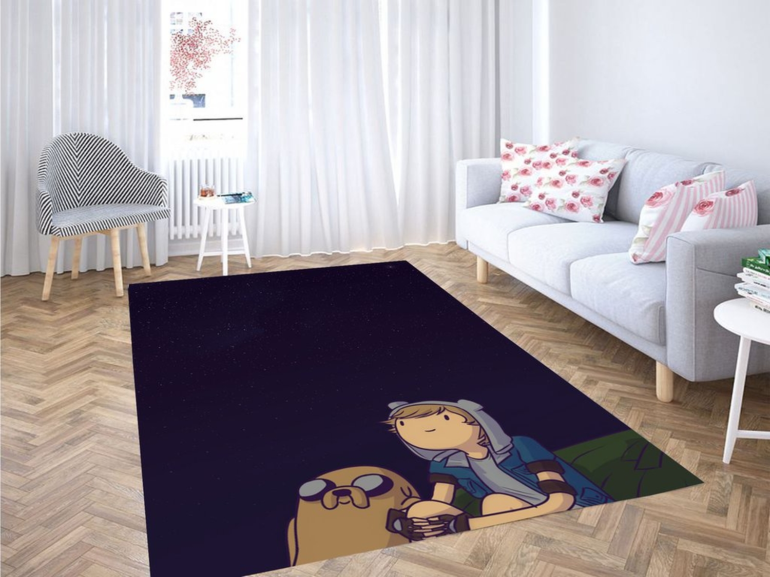 Look Sky Adventure Time Living Room Modern Carpet Rug - Unique Anime Apparel for Fans