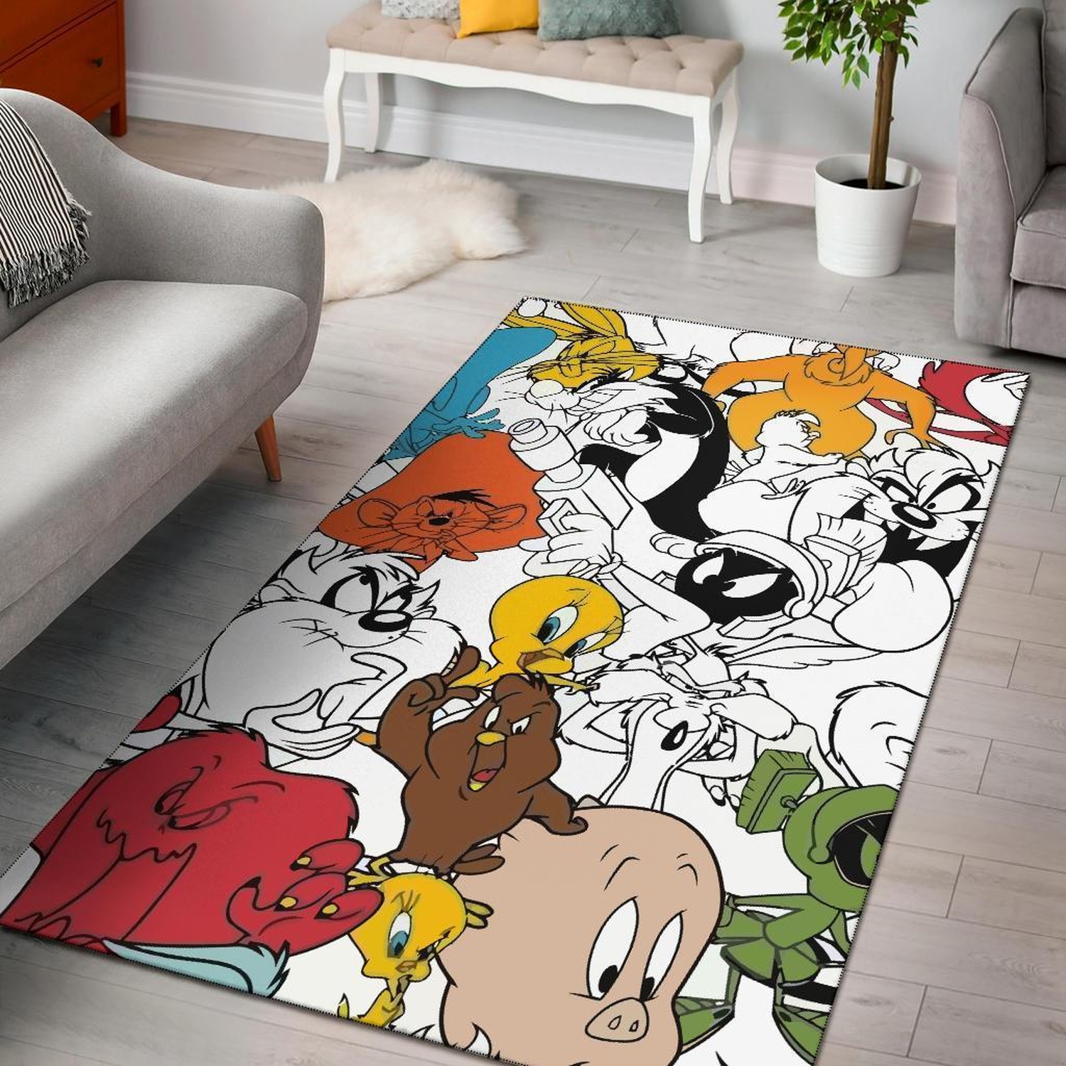 Looney Tunes Characters Area Rug - Unique Anime Apparel for Fans