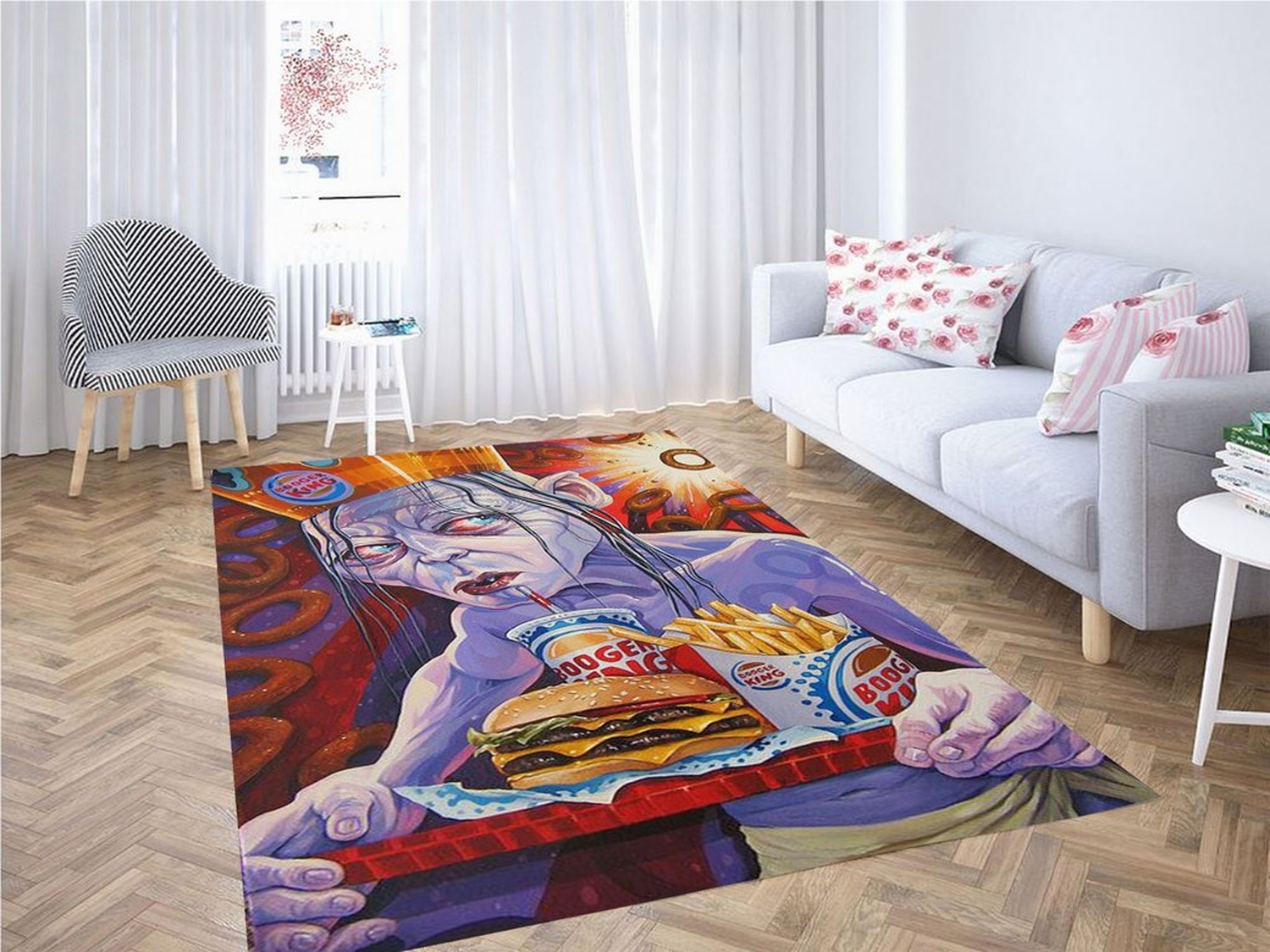 Lord Of The Onion Rings Living Room Modern Carpet Rug - Unique Anime Apparel for Fans