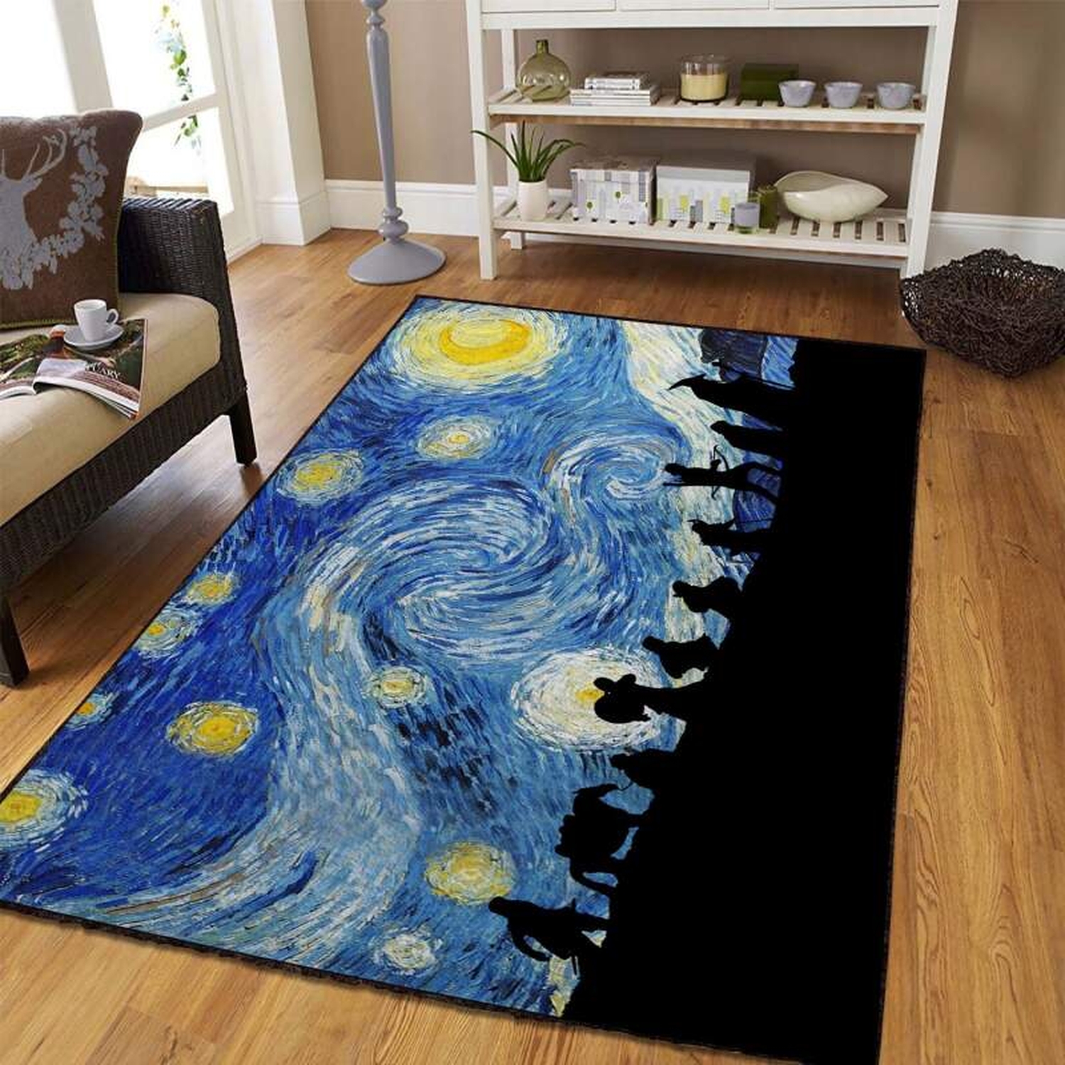 Lord Of The Rings Starry Night Area Rug - Unique Anime Apparel for Fans