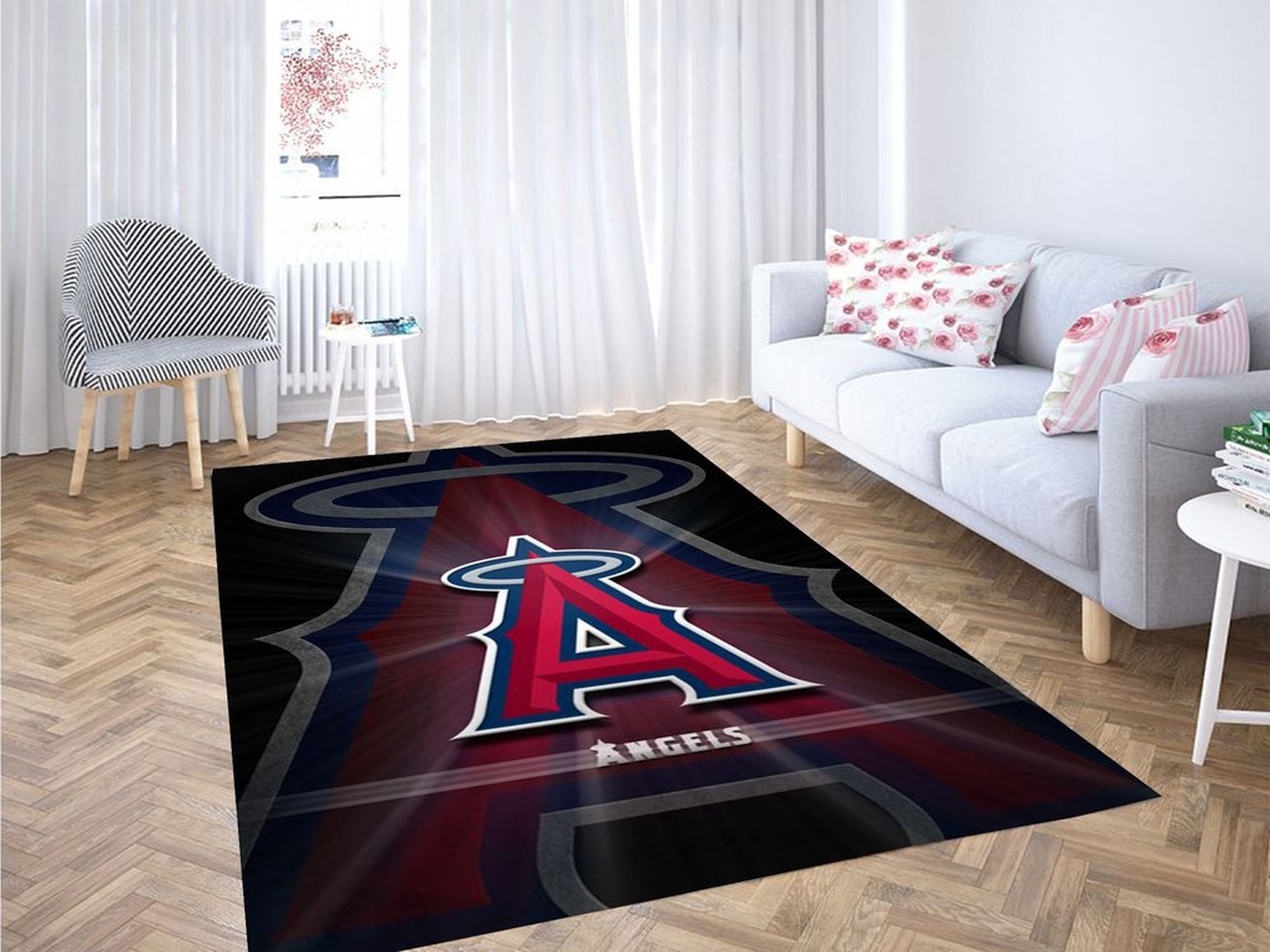 Los Angeles Angels Logo Living Room Modern Carpet Rug - Unique Anime Apparel for Fans