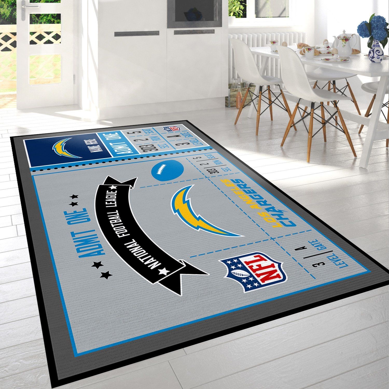 Los Angeles Chargers Rug - Unique Anime Apparel for Fans