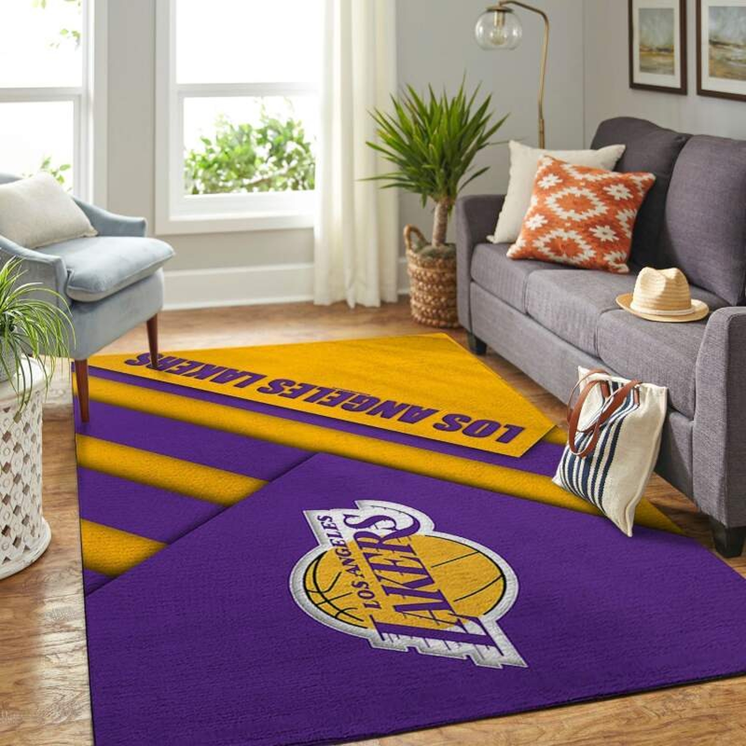 Los Angeles Lakers Living Room Area Rug - Unique Anime Apparel for Fans