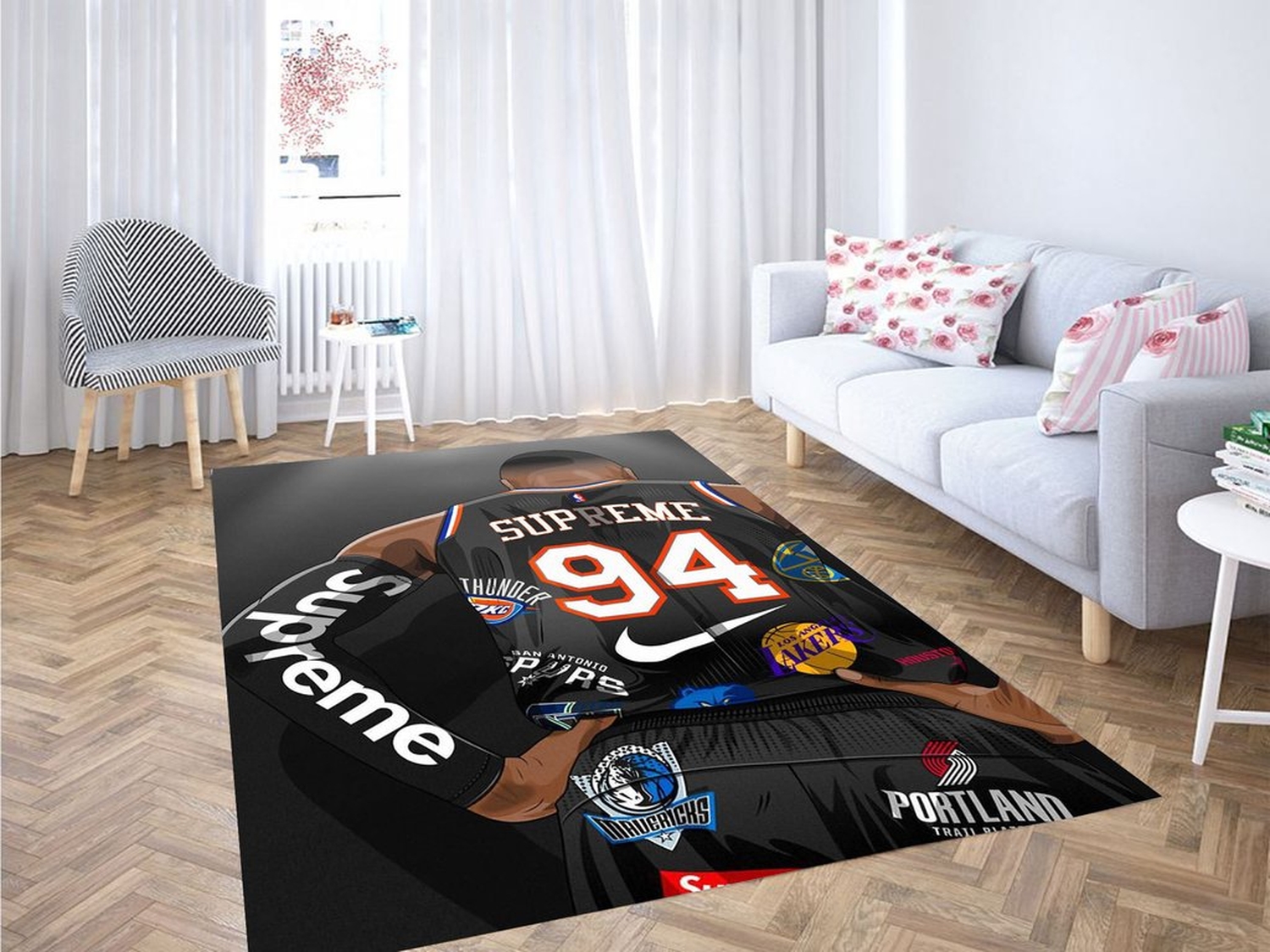 Los Angeles Lakers Living Room Modern Carpet Rug - Unique Anime Apparel for Fans