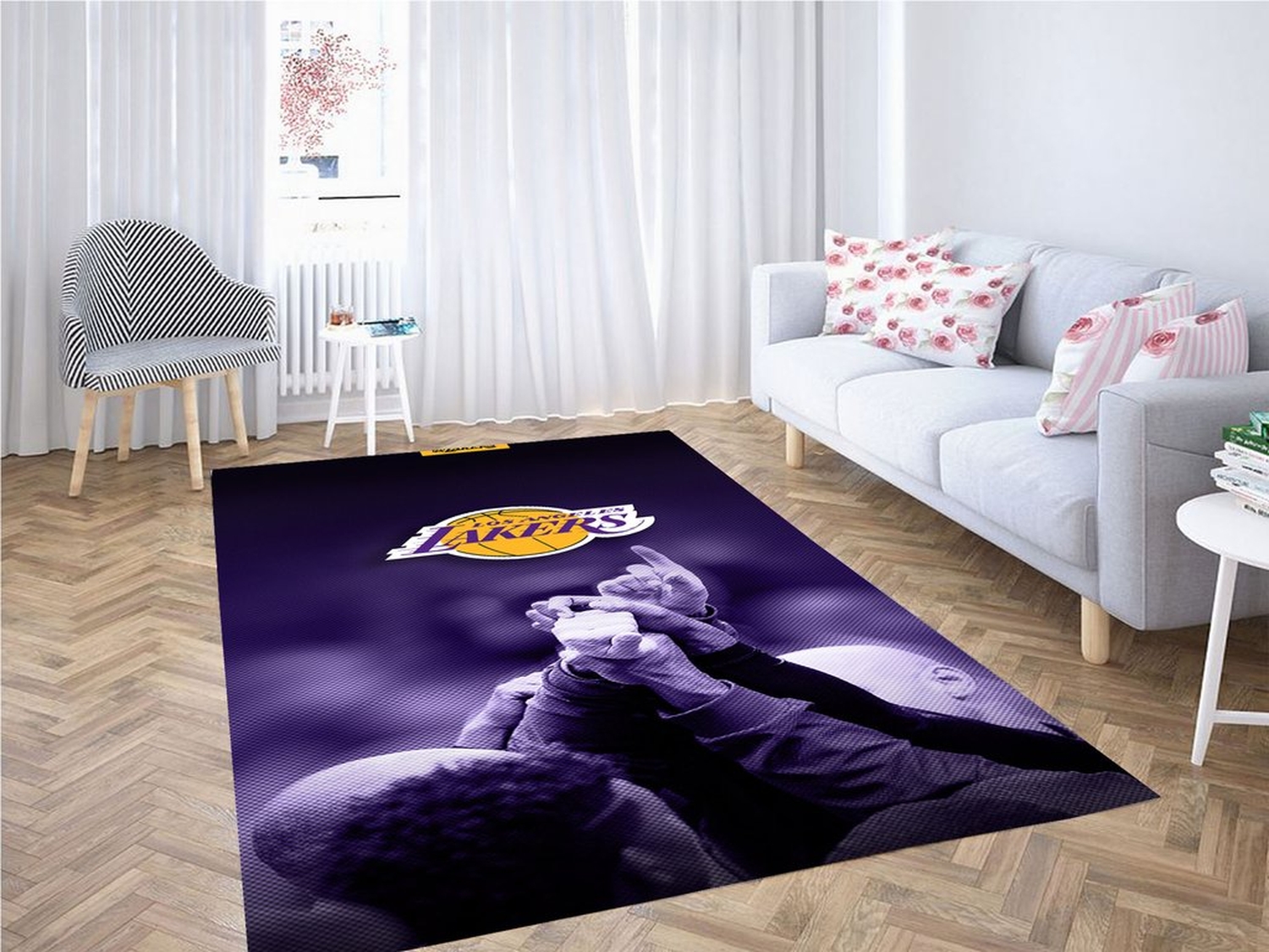 Los Angeles Lakers Standard Living Room Modern Carpet Rug - Unique Anime Apparel for Fans