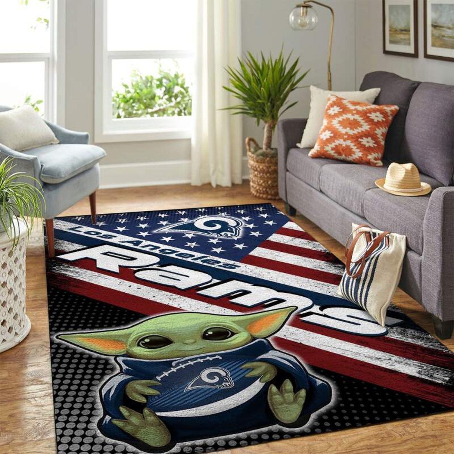 Los Angeles Rams Living Room Area Rug - Unique Anime Apparel for Fans