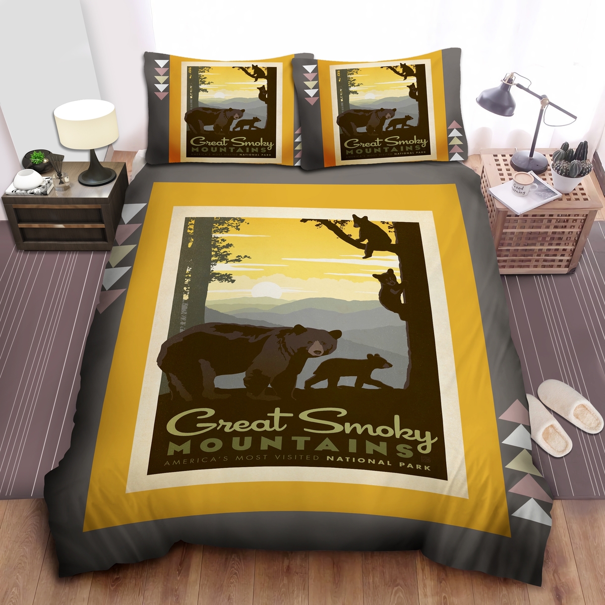 Love Great Smoky Mountain National Park Bed Sheets Spread Duvet Cover Bedding Set - Unique Anime Apparel for Fans