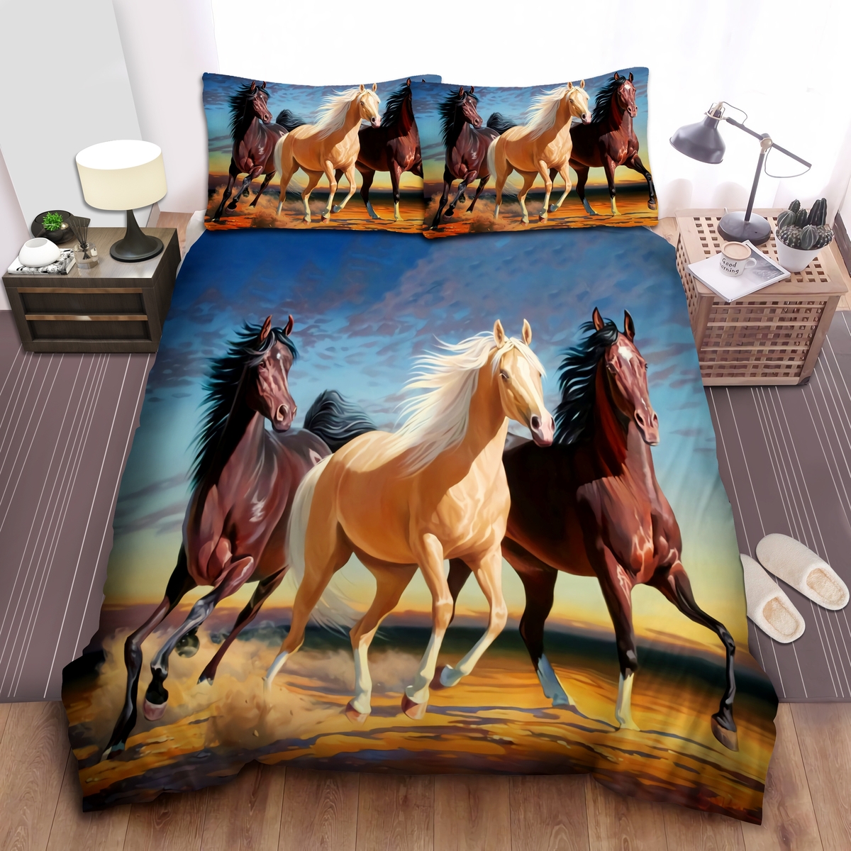 Love Horse Bed Sheets Spread Duvet Cover Bedding Set - Unique Anime Apparel for Fans