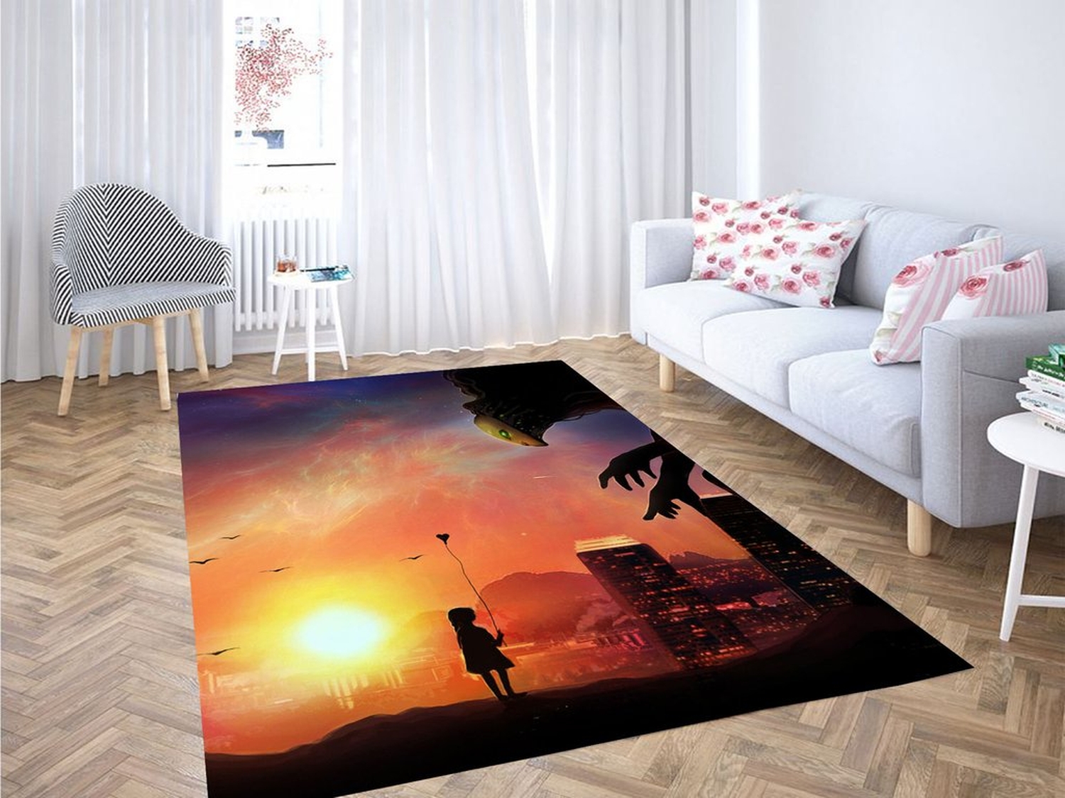 Loveless And Sad Living Room Modern Carpet Rug - Unique Anime Apparel for Fans