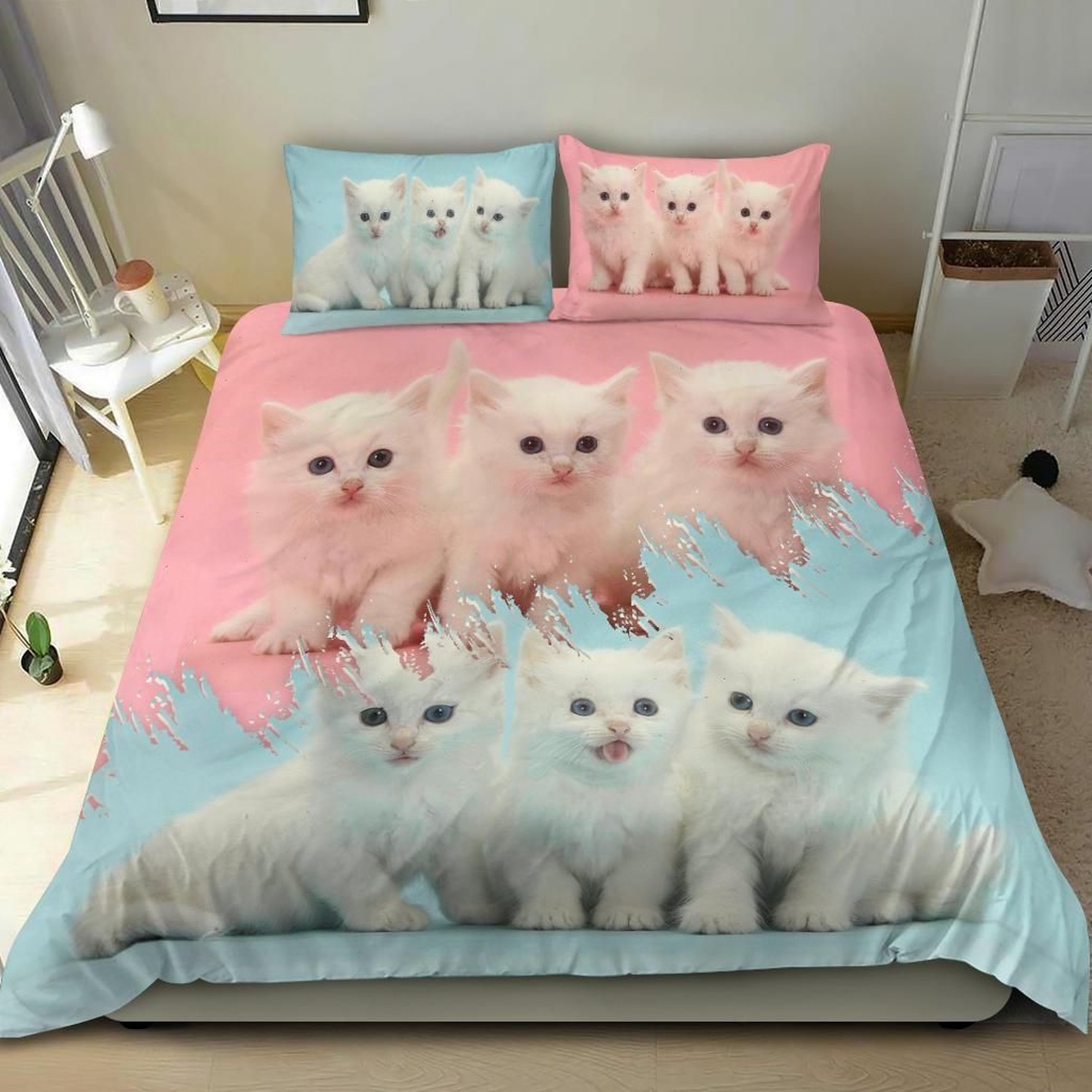 Lovely Kittens Bed Sheets Duvet Cover Bedding Set - Unique Anime Apparel for Fans
