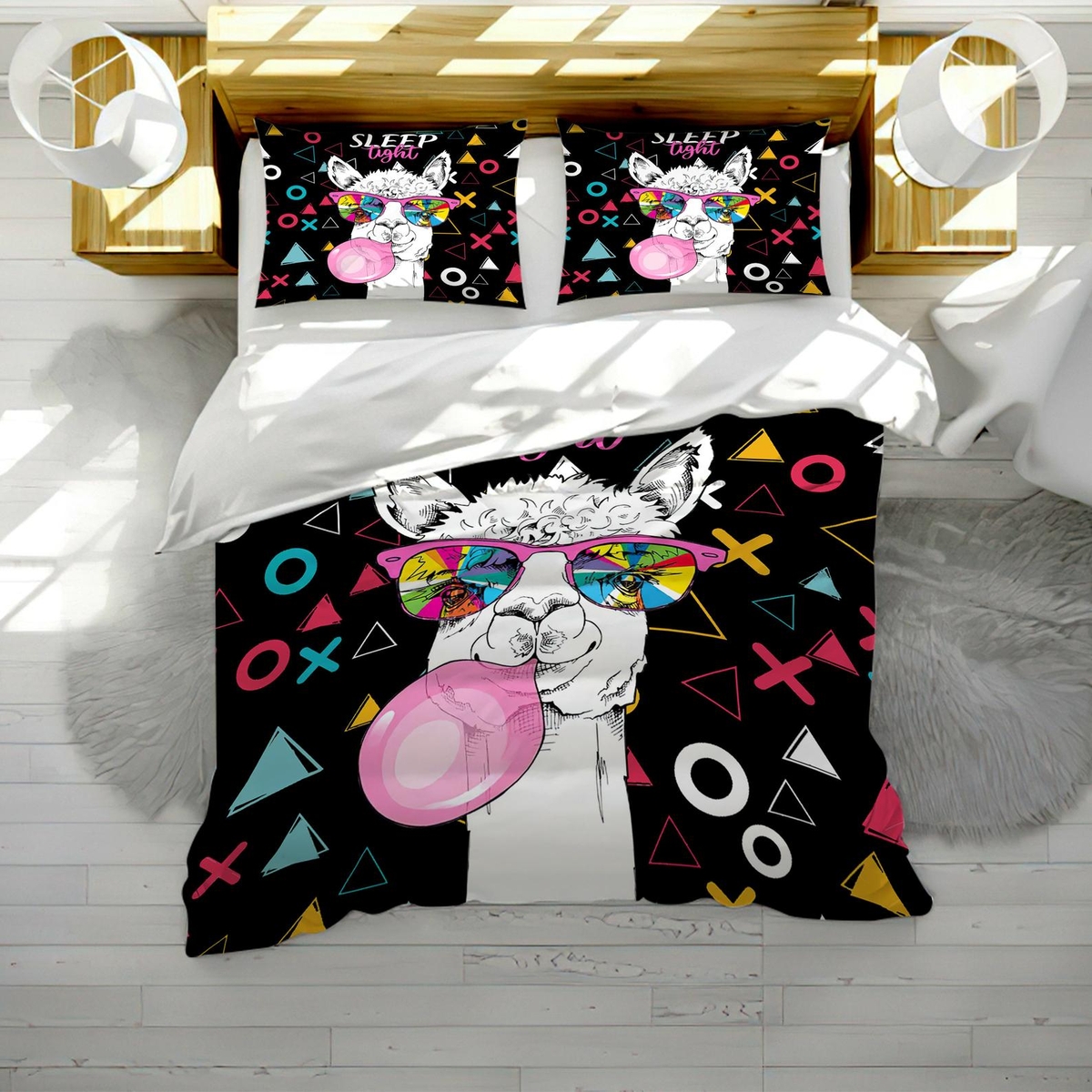 Lovely Llama Bed Sheets Spread Duvet Cover Bedding Set - Unique Anime Apparel for Fans