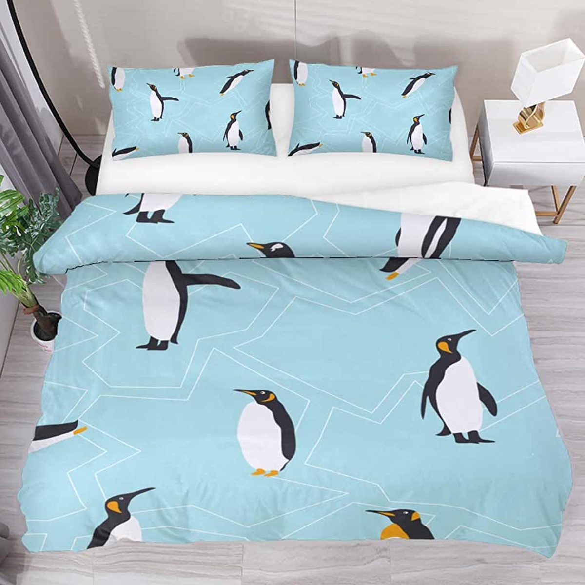 Lovely Penguin Bed Sheets Spread Comforter Duvet Cover Bedding Set - Unique Anime Apparel for Fans
