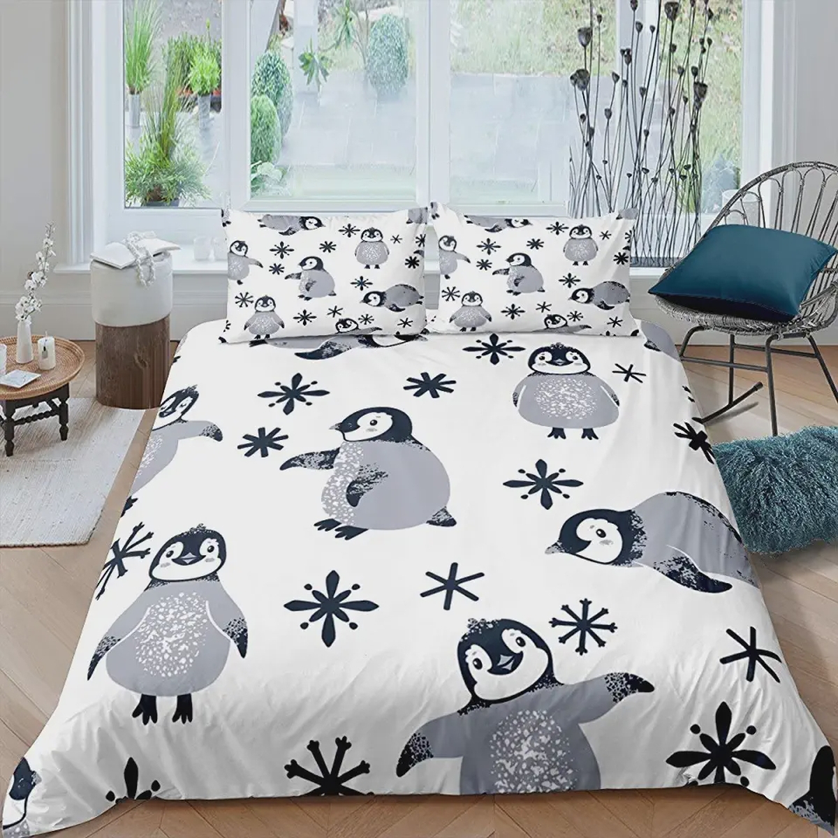 Lovely Penguin Bed Sheets Spread Duvet Cover Bedding Set - Unique Anime Apparel for Fans