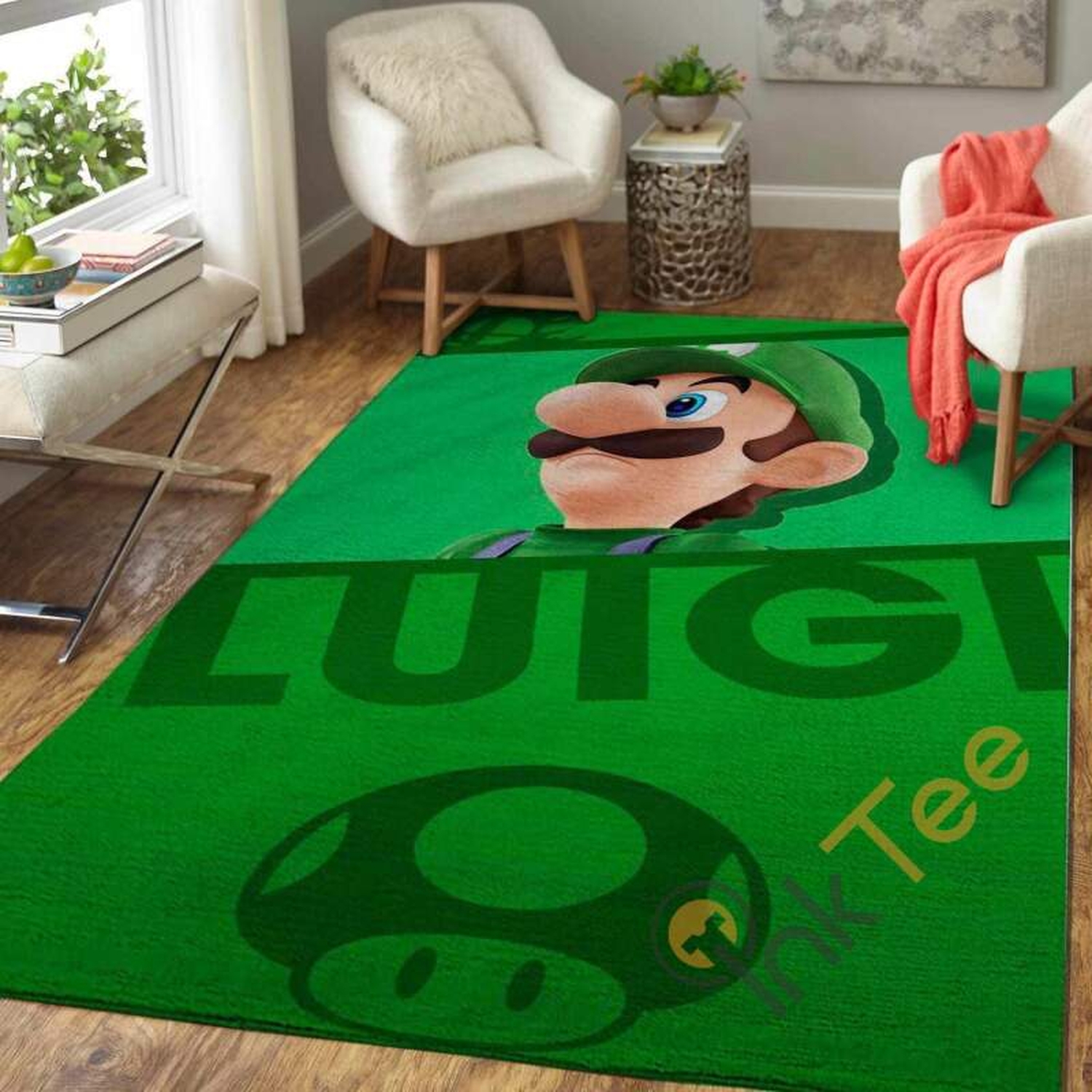 Luigi Super Mario Bros Area Rug - Unique Anime Apparel for Fans