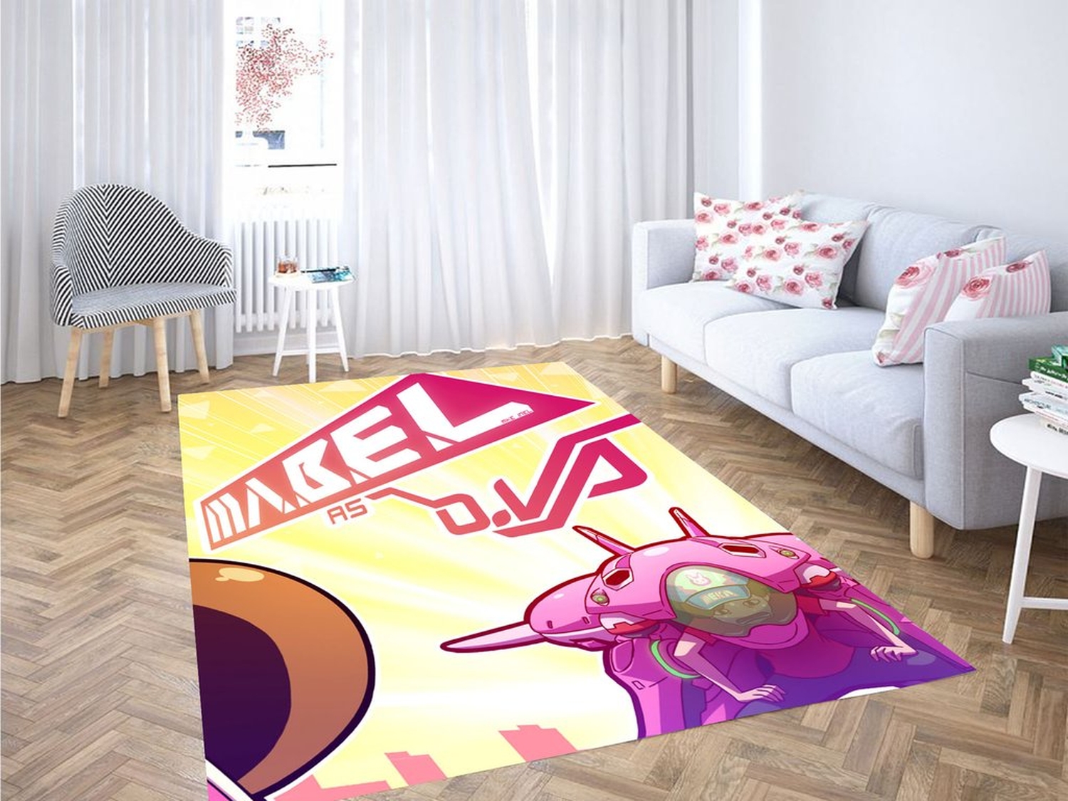 Mabel As Diva Living Room Modern Carpet Rug - Unique Anime Apparel for Fans