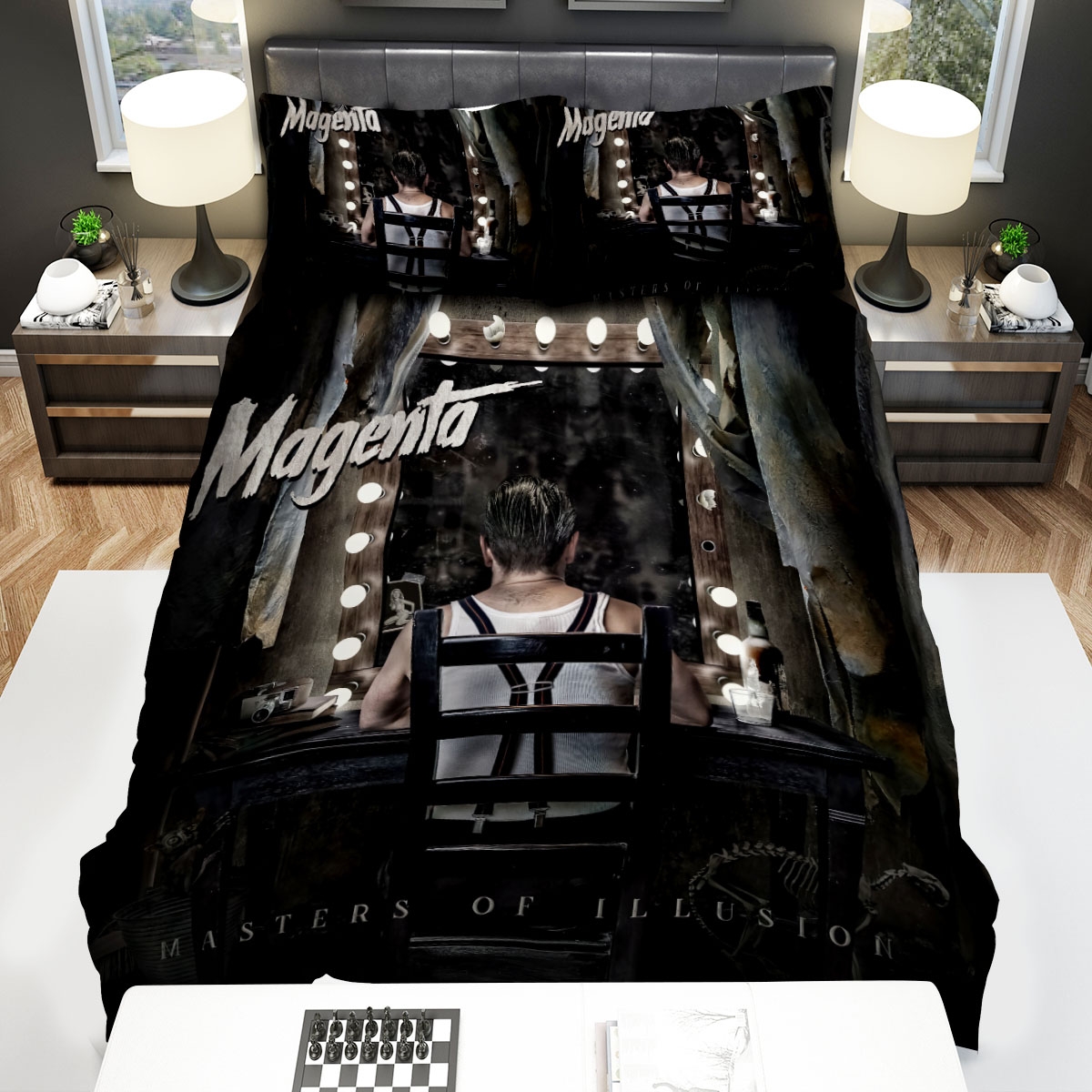 Magenta Master Of Illusion Bed Sheets Spread Duvet Cover Bedding Set - Unique Anime Apparel for Fans