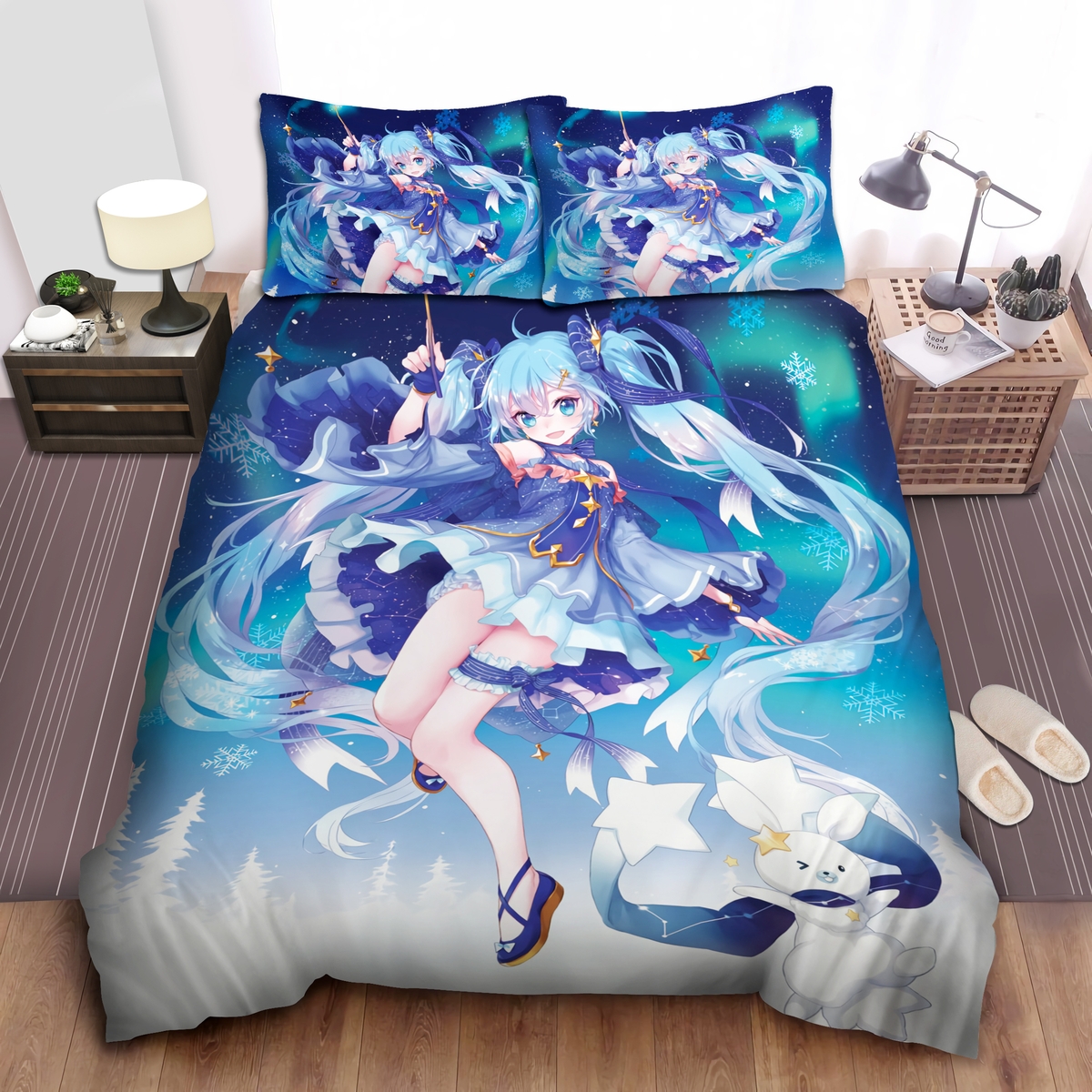 Magical Hatsune Miku Bed Sheets Spread Duvet Cover Bedding Set - Unique Anime Apparel for Fans