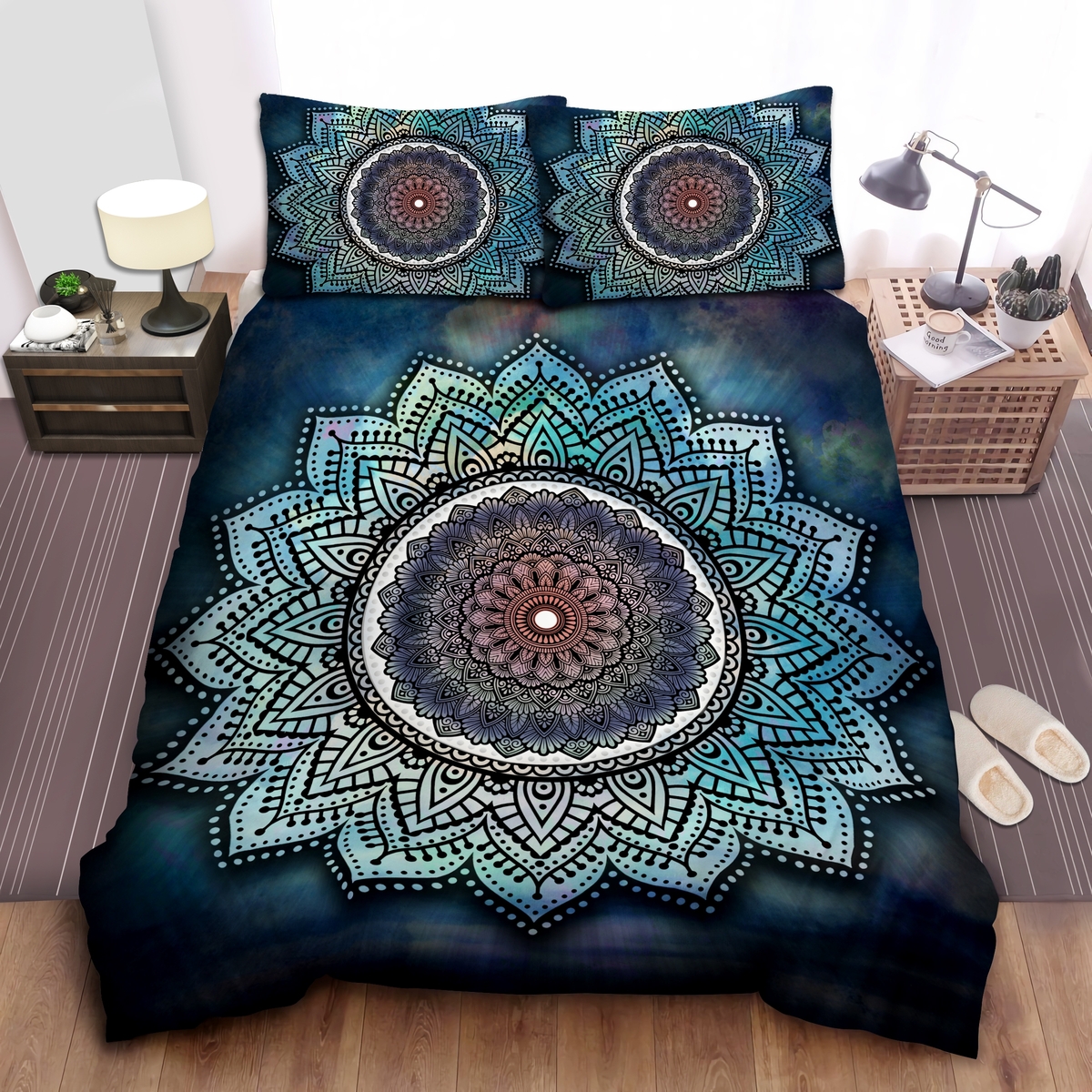 Magical Mandala Pattern Bed Sheets Spread Duvet Cover Bedding Set - Unique Anime Apparel for Fans