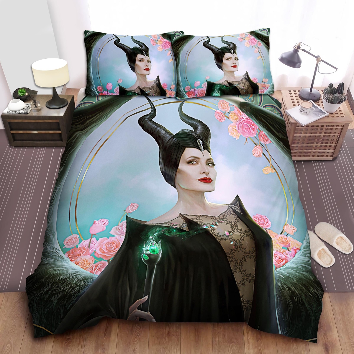 Maleficent Green Bed Sheets Spread Duvet Cover Bedding Set - Unique Anime Apparel for Fans