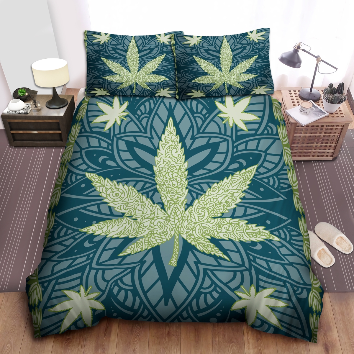 Marijuana Bed Sheets Spread Duvet Cover Bedding Set - Unique Anime Apparel for Fans