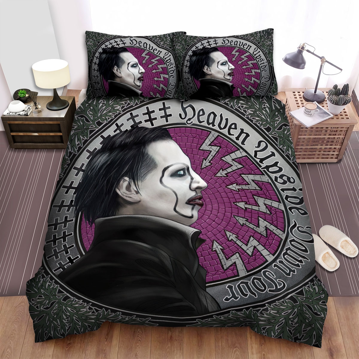 Marilyn Manson Bed Sheets Spread Duvet Cover Bedding Set - Unique Anime Apparel for Fans