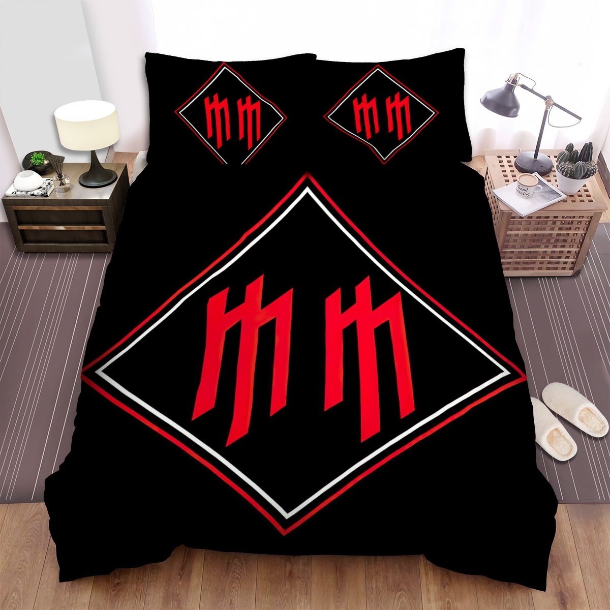 Marilyn Manson Logo Bed Sheets Spread Duvet Cover Bedding Set - Unique Anime Apparel for Fans