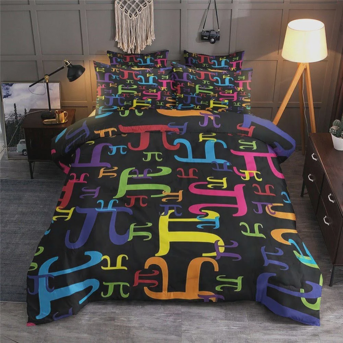 Math Pi Pattern Bed Sheets Spread Duvet Cover Bedding Set - Unique Anime Apparel for Fans