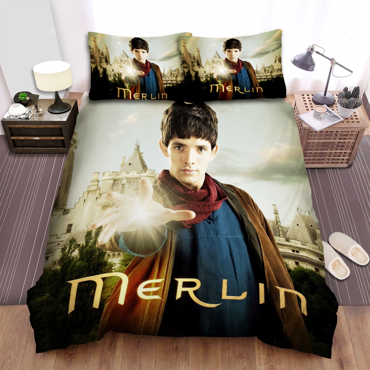 Merlin (2008-2012) Movie Art 2 Bed Sheets Spread Duvet Cover Bedding Set - Unique Anime Apparel for Fans